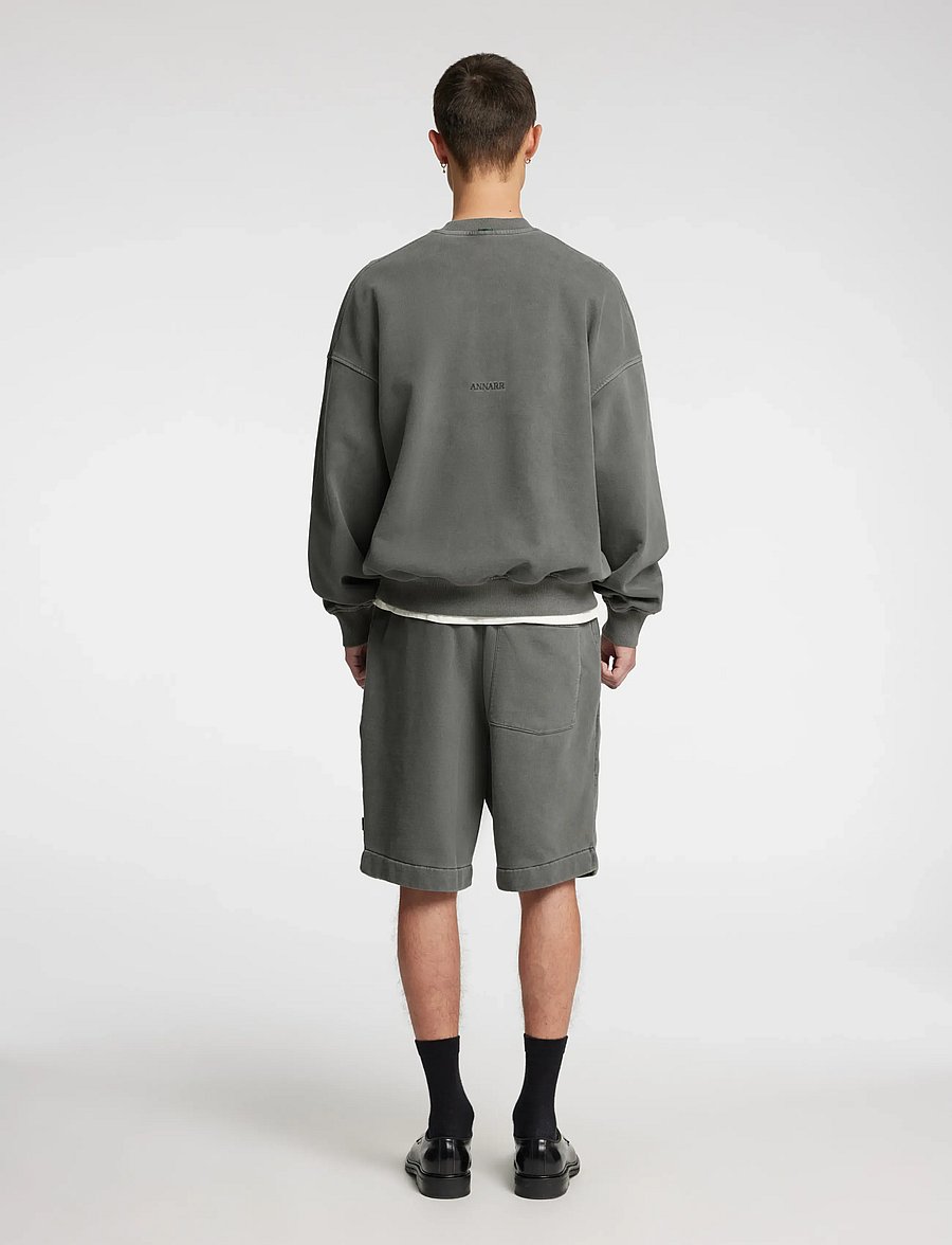 Annarr - ANRHOYT WASHED SHORTS - sweatshorts - forged iron - 3