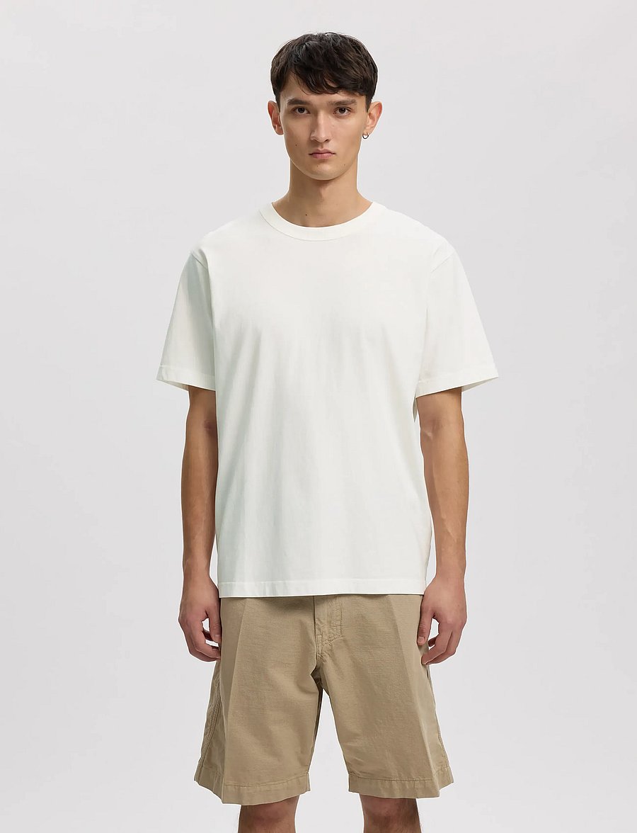 Annarr - ANRRO DIEGO SS O-NECK TEE - kortärmade t-shirts - coconut milk - 0