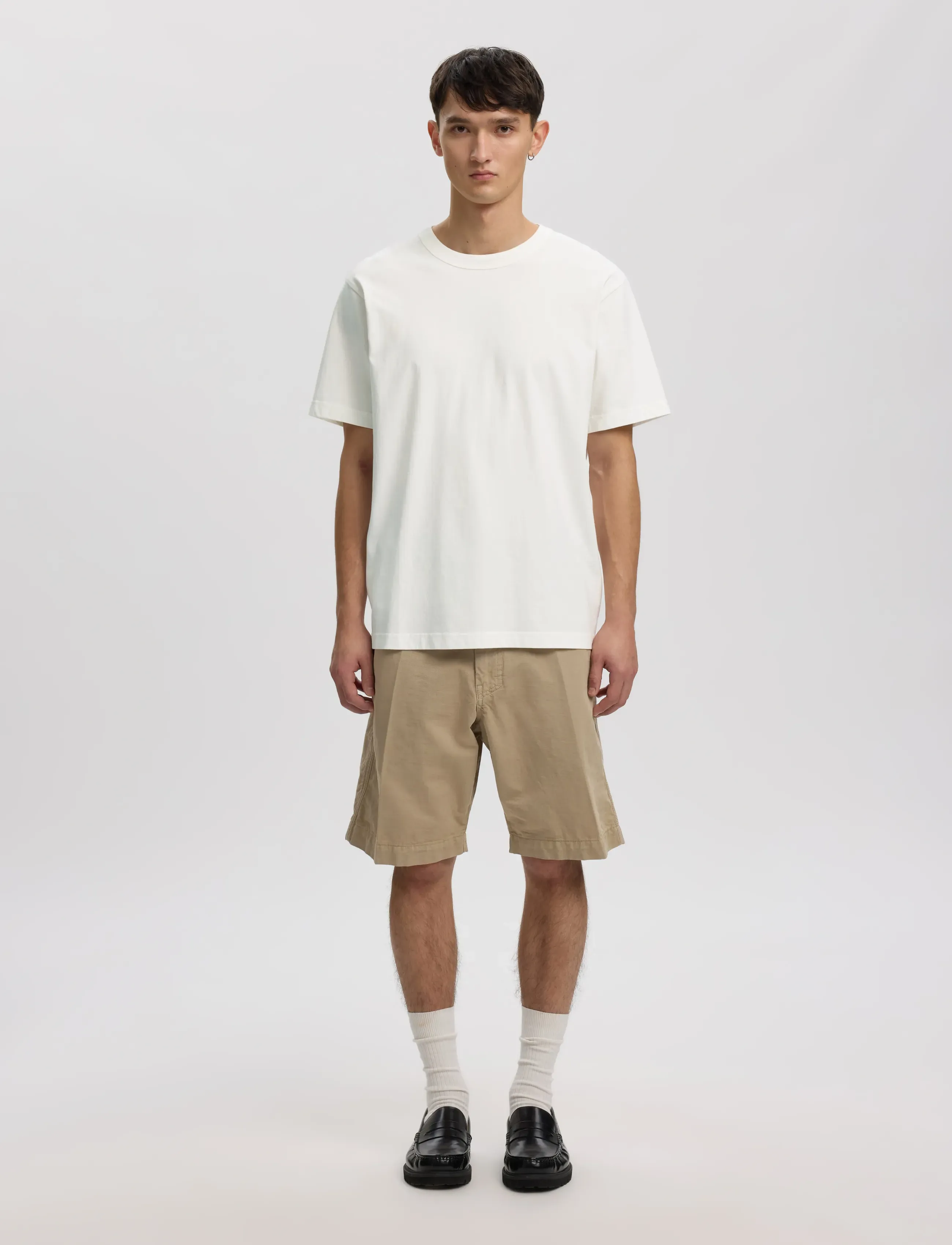 Annarr - ANRRO DIEGO SS O-NECK TEE - kortärmade t-shirts - coconut milk - 4
