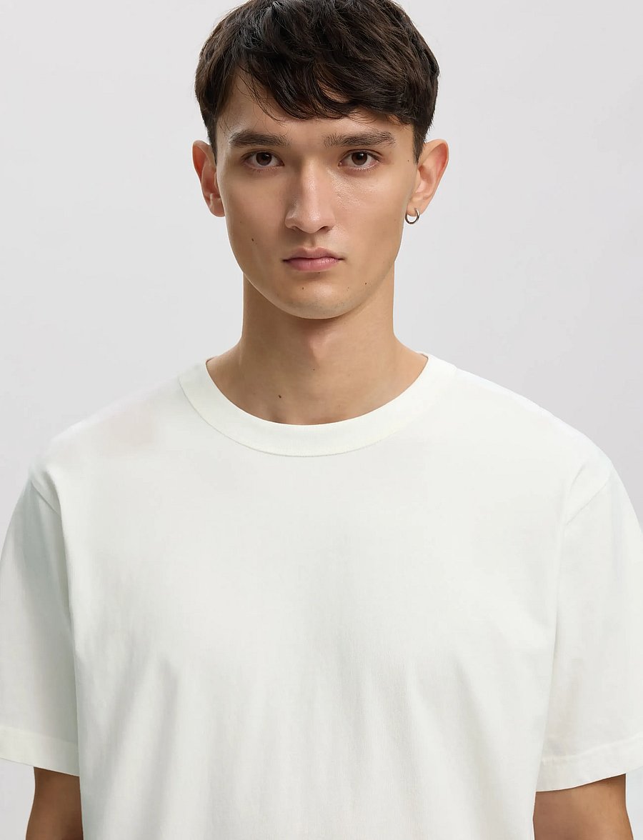 Annarr - ANRRO DIEGO SS O-NECK TEE - kortärmade t-shirts - coconut milk - 5