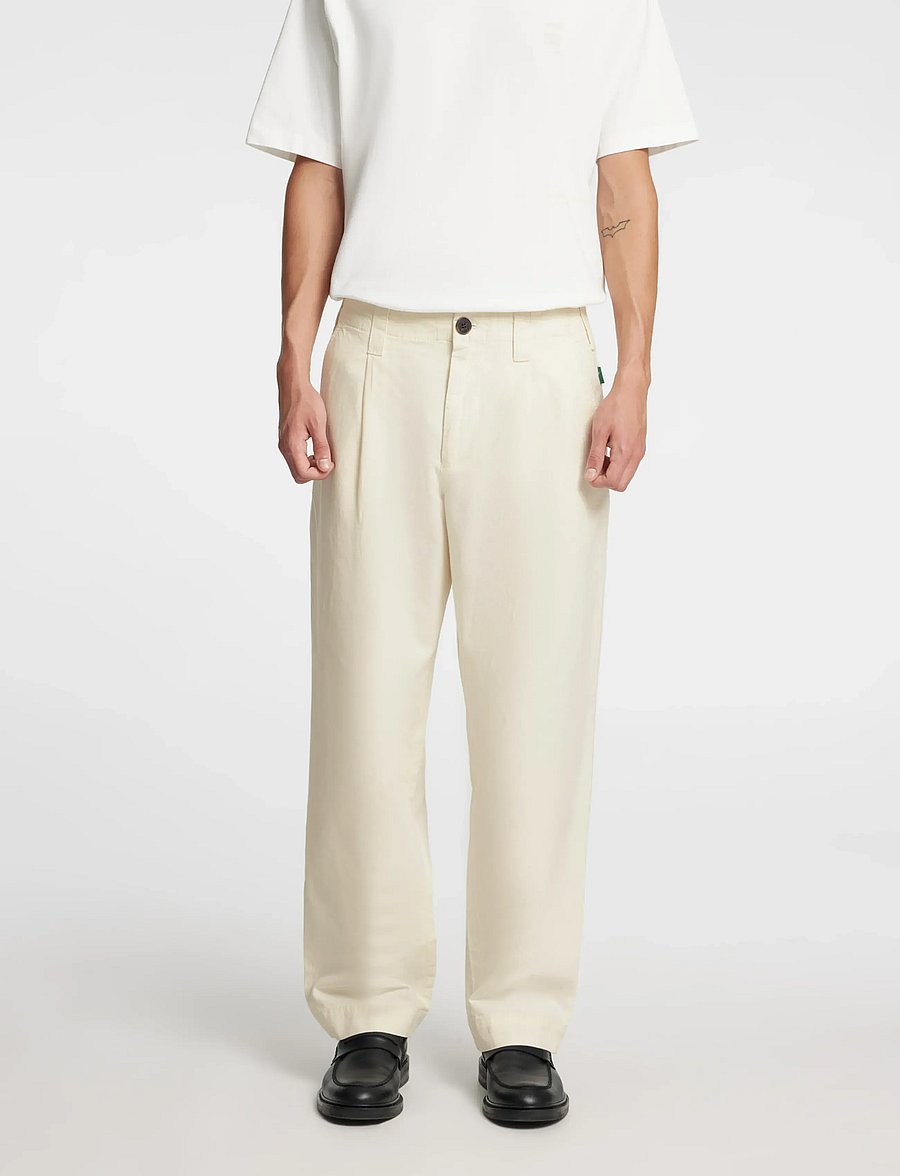 Annarr - ANRHALDEN CHINO STRUCTURE PANTS - leinenhosen - coconut milk - 0