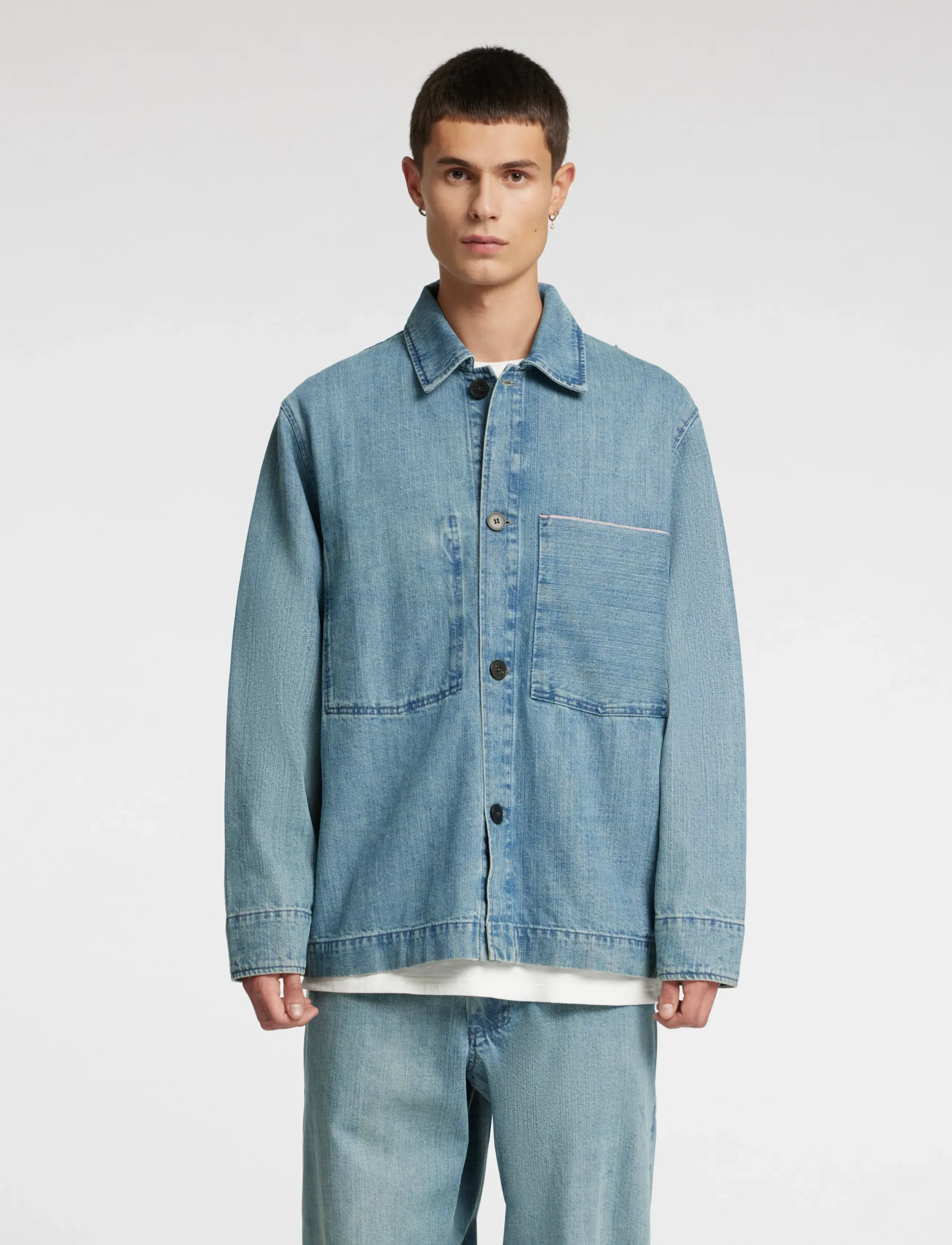 Annarr Anrfloki Selvedge Denim Lb Overshirt, Mænd, Denim Overshirt, Blå, Str: XL