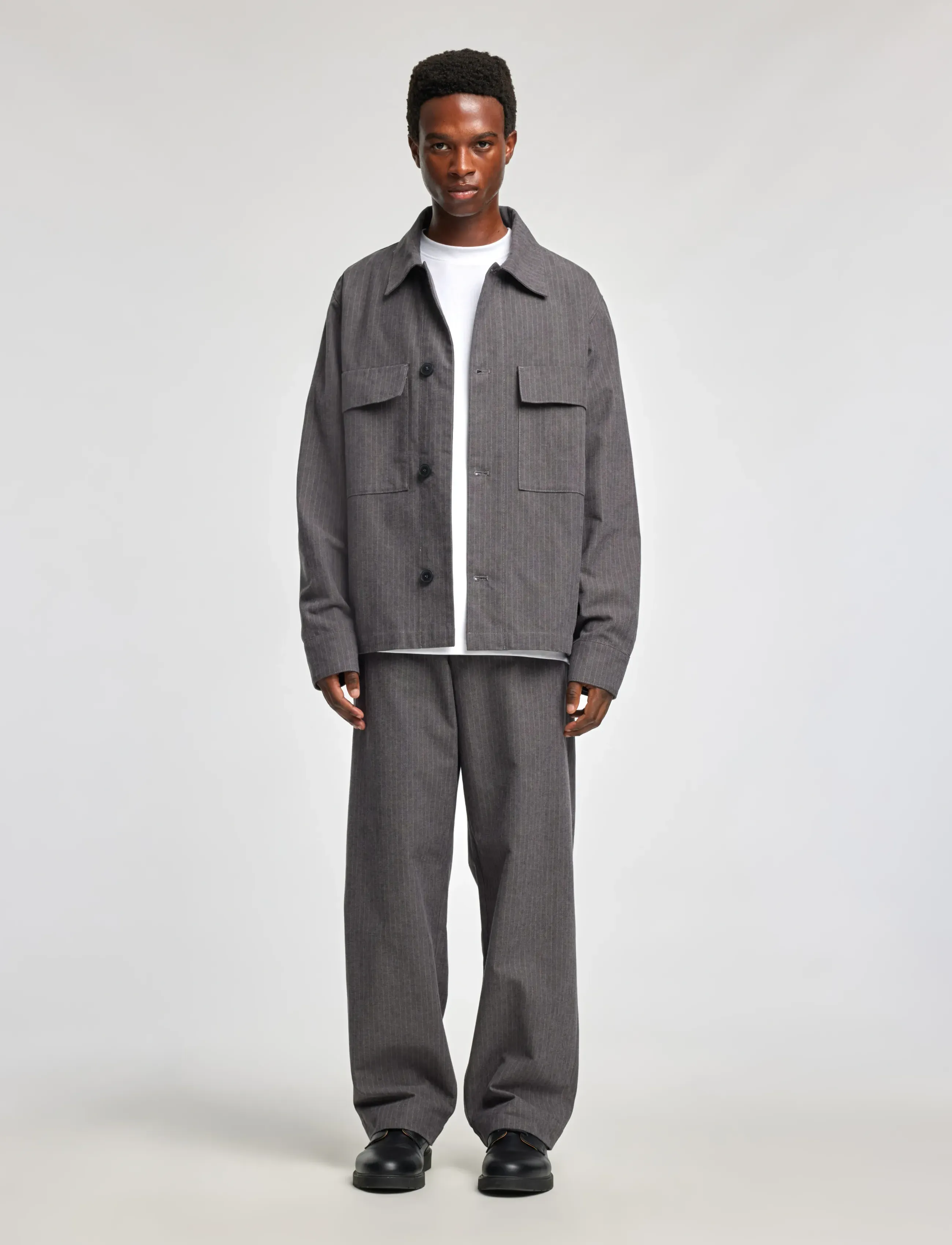 Annarr - ANRSTORM PINSTRIPE PANTS - dark gull gray - 4