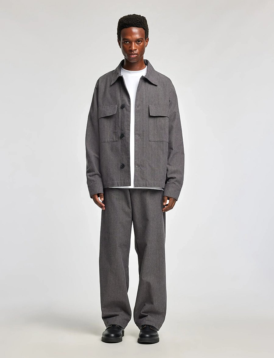 Annarr - ANRSTORM PINSTRIPE PANTS - casual bukser - dark gull gray - 4
