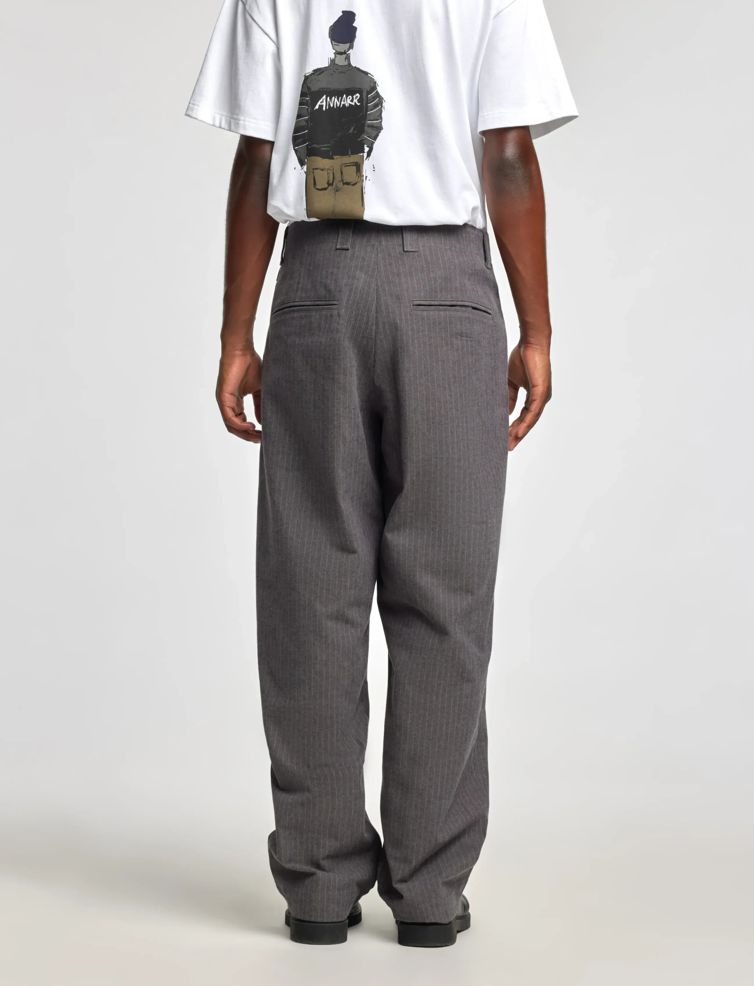 Annarr - ANRSTORM PINSTRIPE PANTS - dark gull gray - 5