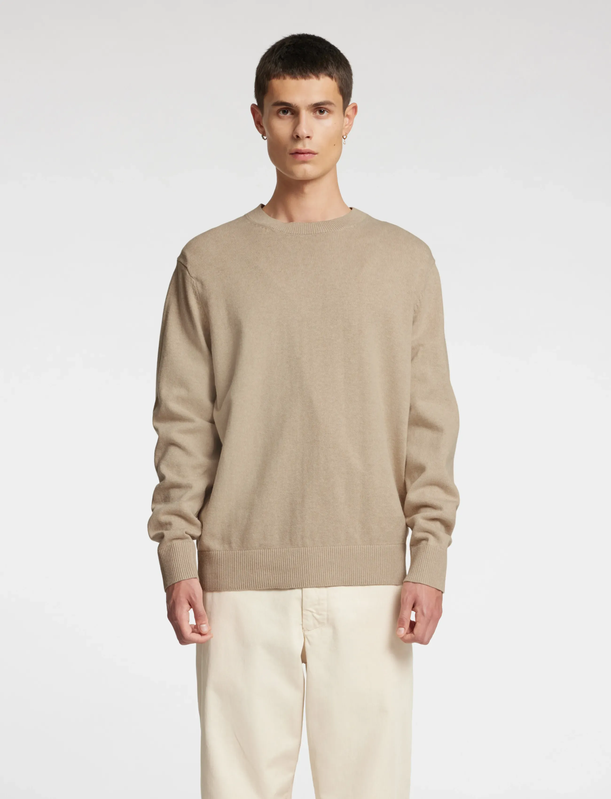 Anrragi Ls Knit Twist Crew Neck