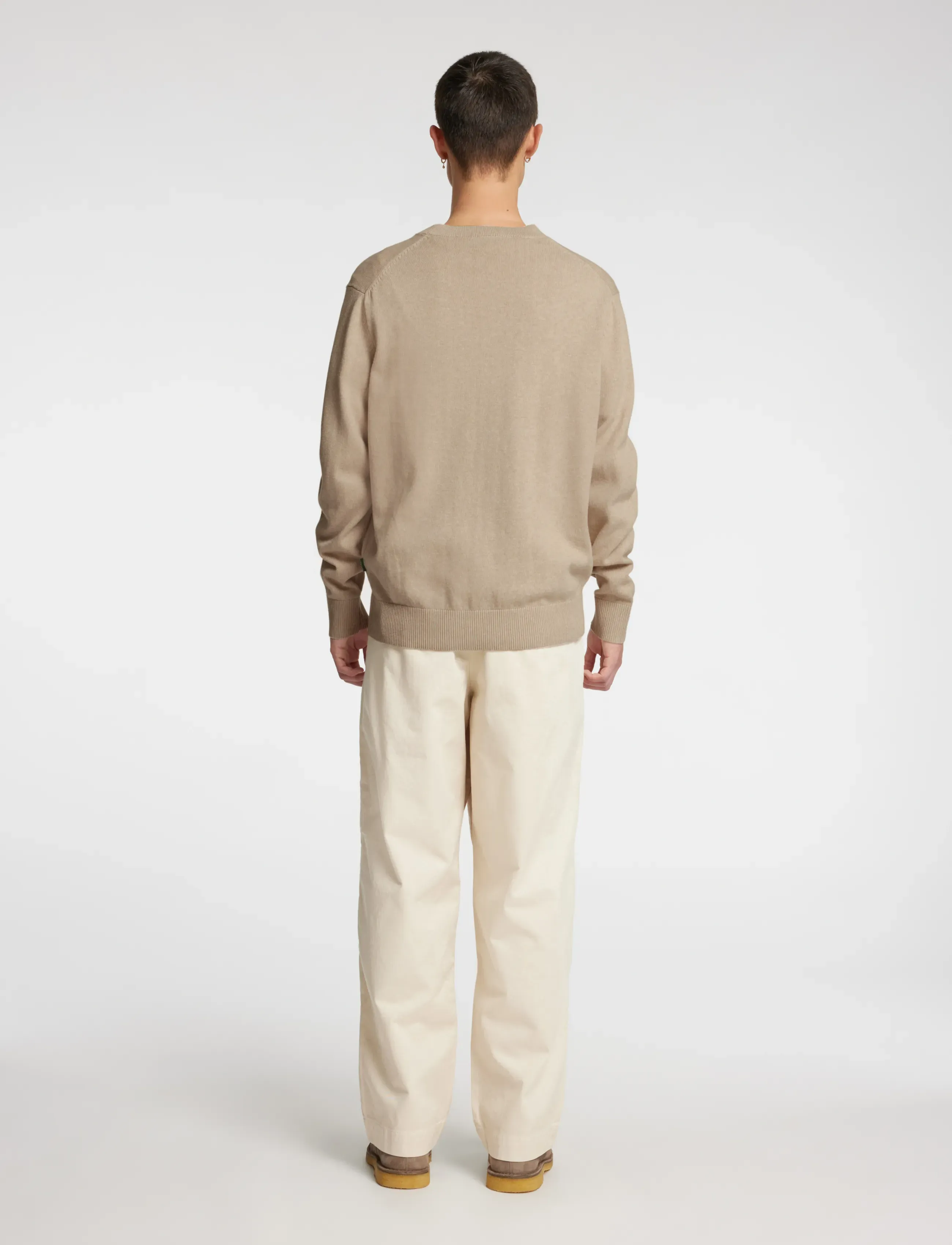 Annarr - ANRRAGI LS KNIT TWIST CREW NECK - beige - 3