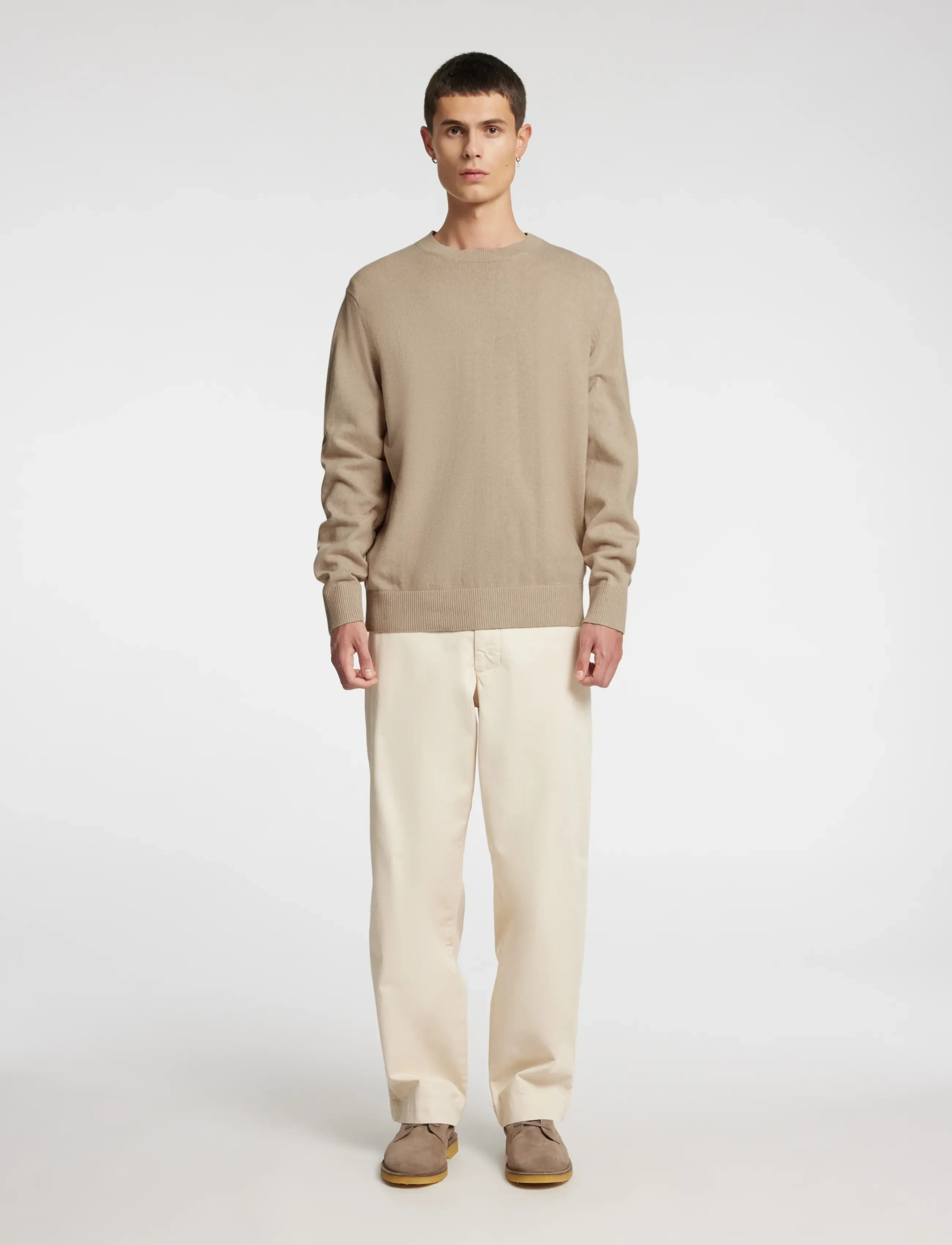 Annarr - ANRRAGI LS KNIT TWIST CREW NECK - beige - 4