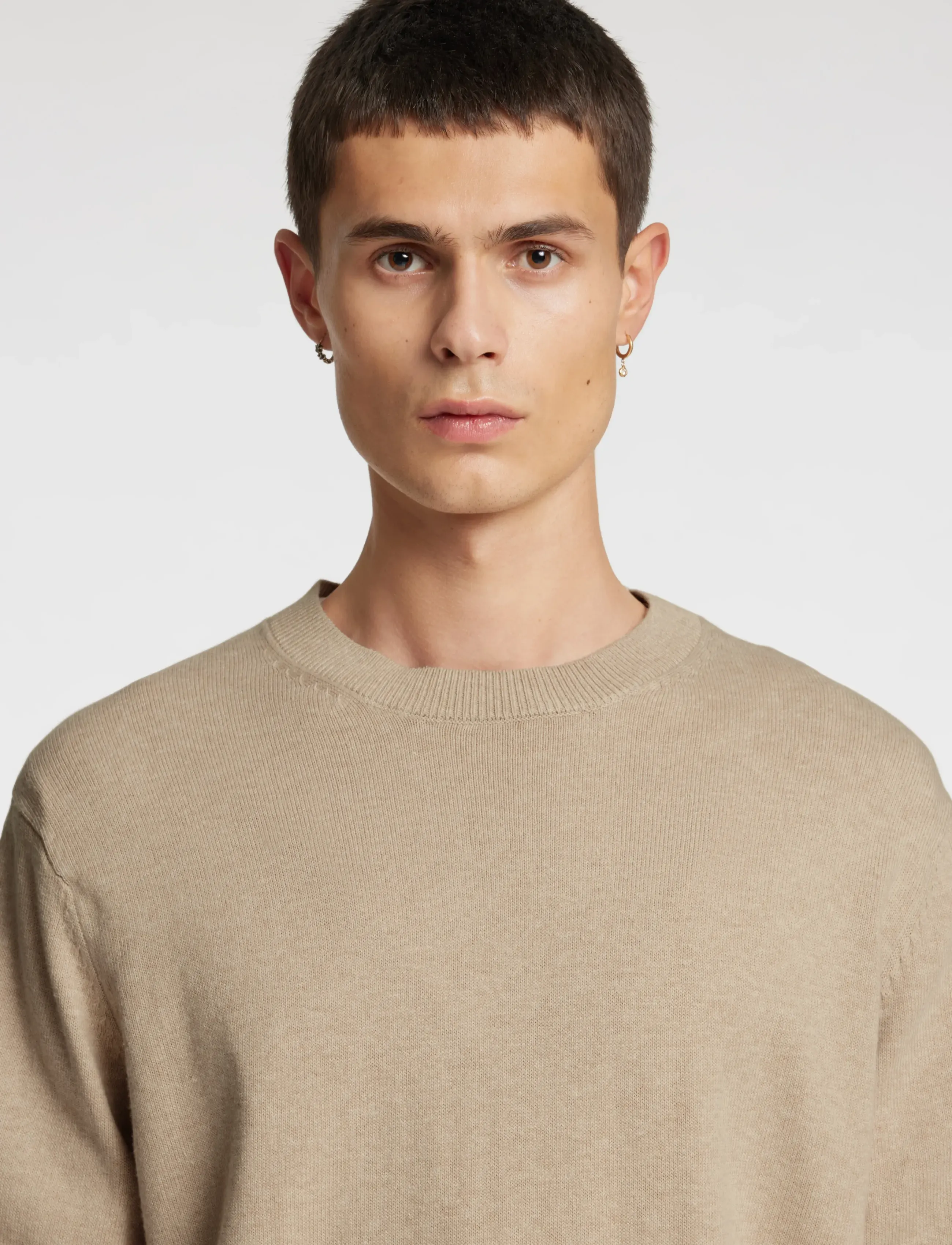 Annarr - ANRRAGI LS KNIT TWIST CREW NECK - beige - 5