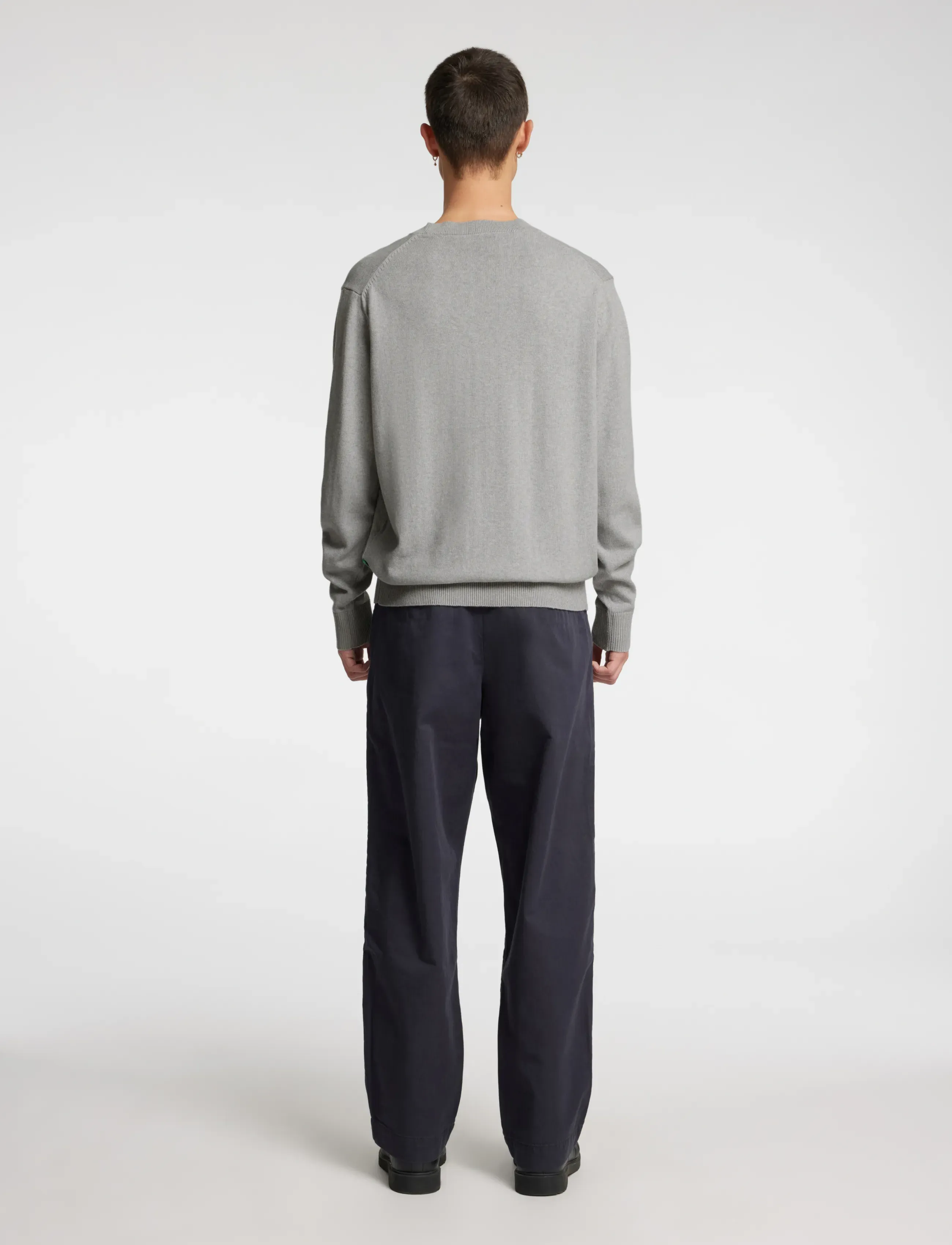 Annarr - ANRRAGI LS KNIT TWIST CREW NECK - light grey melange - 3