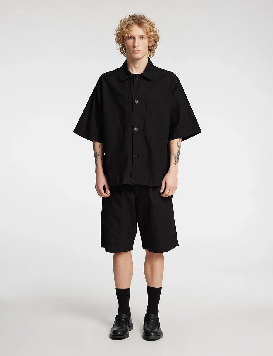 Annarr - ANRHARKI OVERSHIRT SS - kortärmade skjortor - black - 4