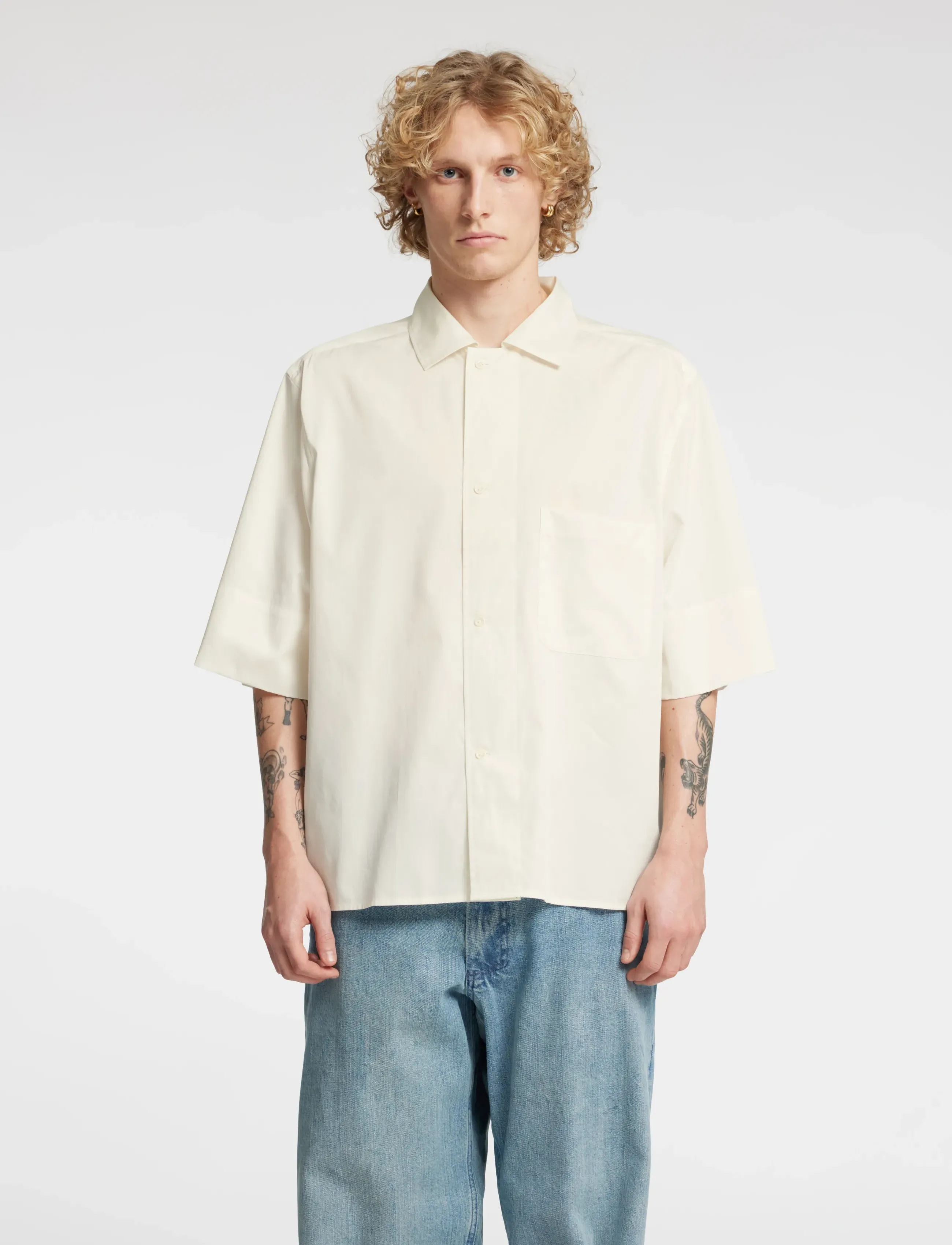Annarr Anrholmes Mix Ss Shirt, XL, Shirts, Creme - Casual Männerswear
