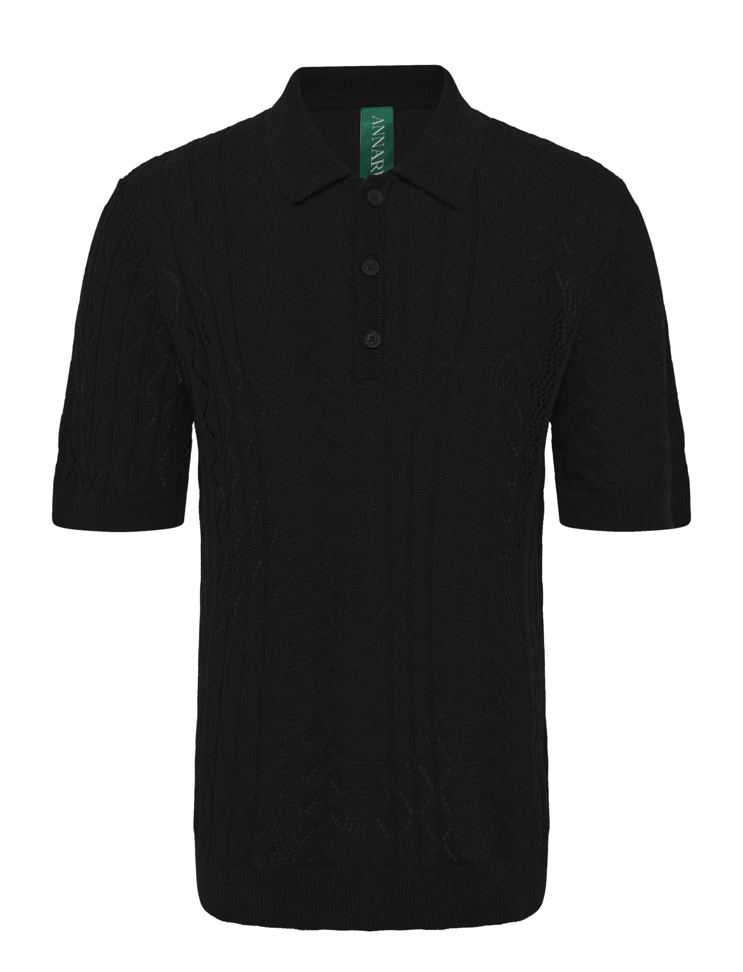 ANNARR Anrmani Crochet Polo Schwarz - S - Herren
