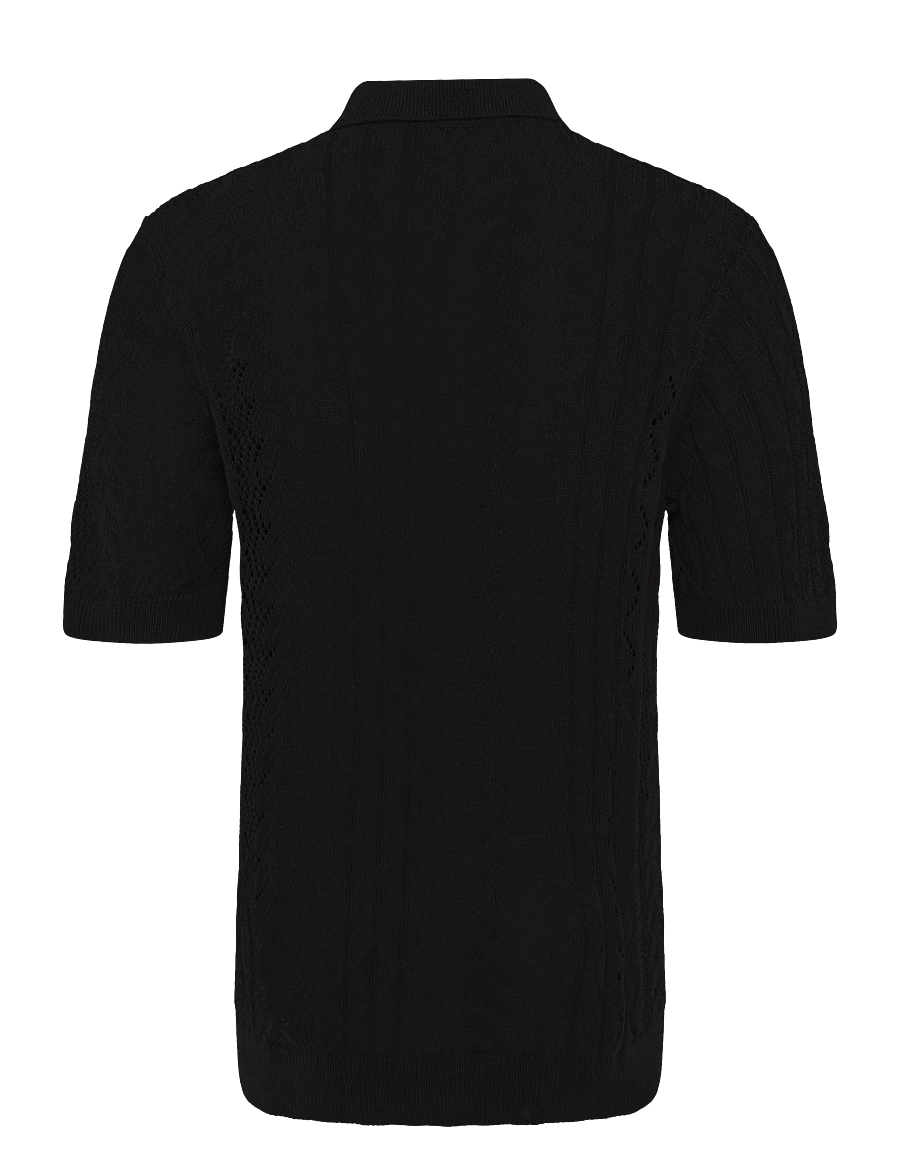 Annarr - ANRMANI CROCHET POLO - black onyx - 2