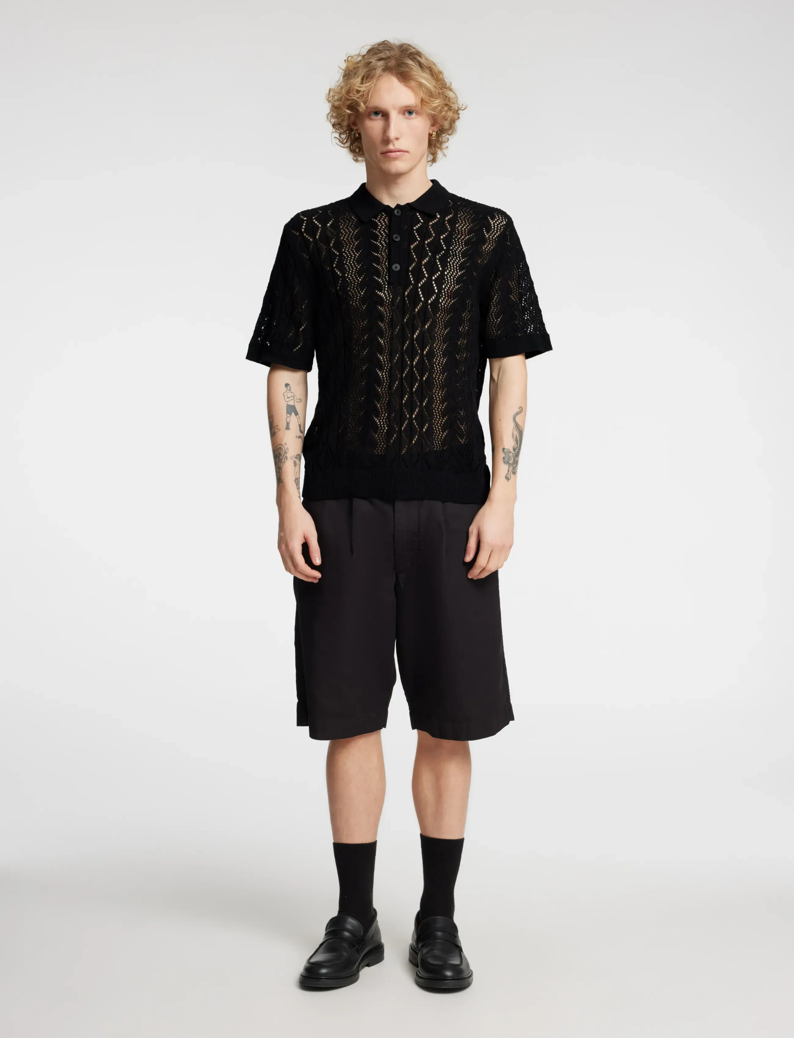 Annarr - ANRMANI CROCHET POLO - black onyx - 4
