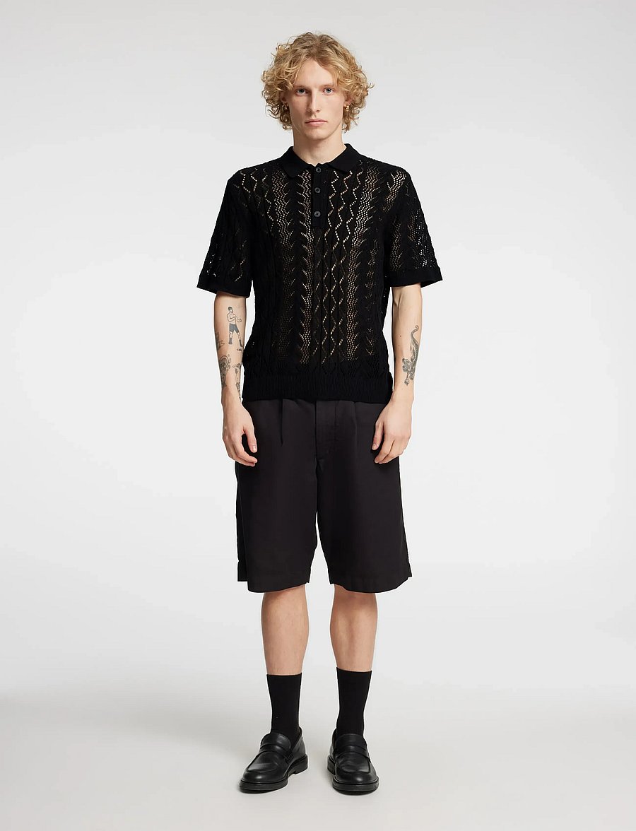 Annarr - ANRMANI CROCHET POLO - black onyx - 4