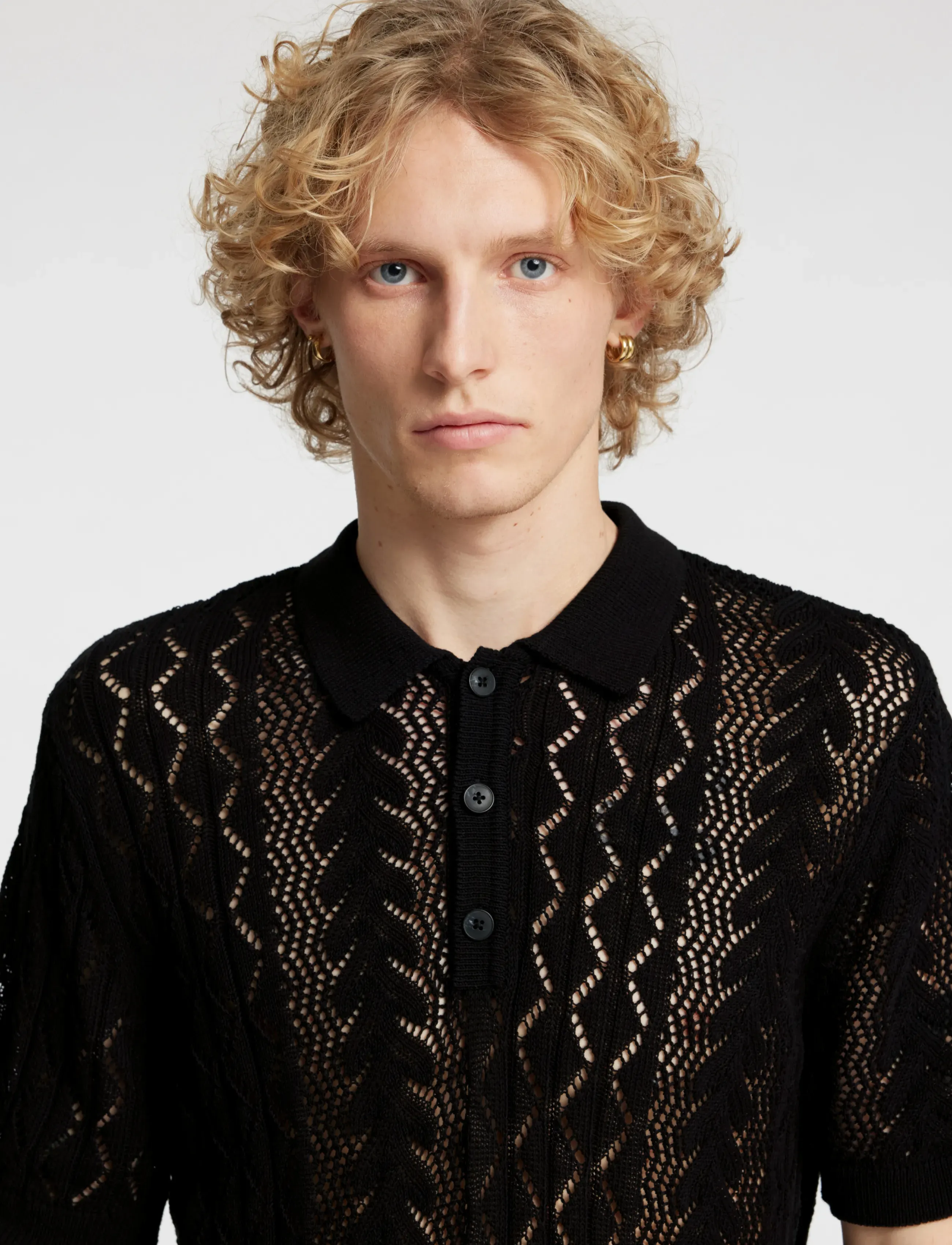 Annarr - ANRMANI CROCHET POLO - black onyx - 5