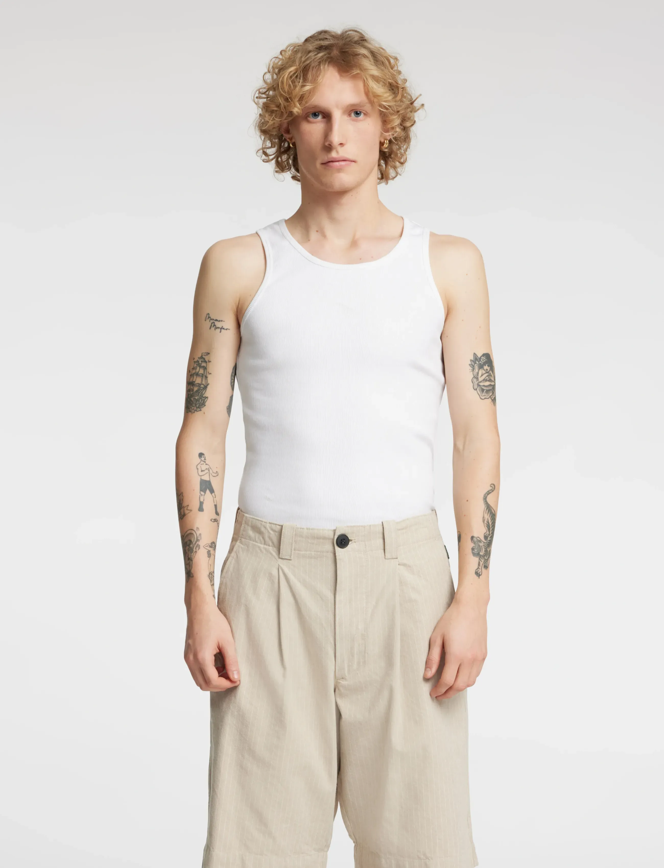 Annarr Anrric Classic Tanktop, Mænd, Klassisk Tanktop, Hvid, Str: XXL