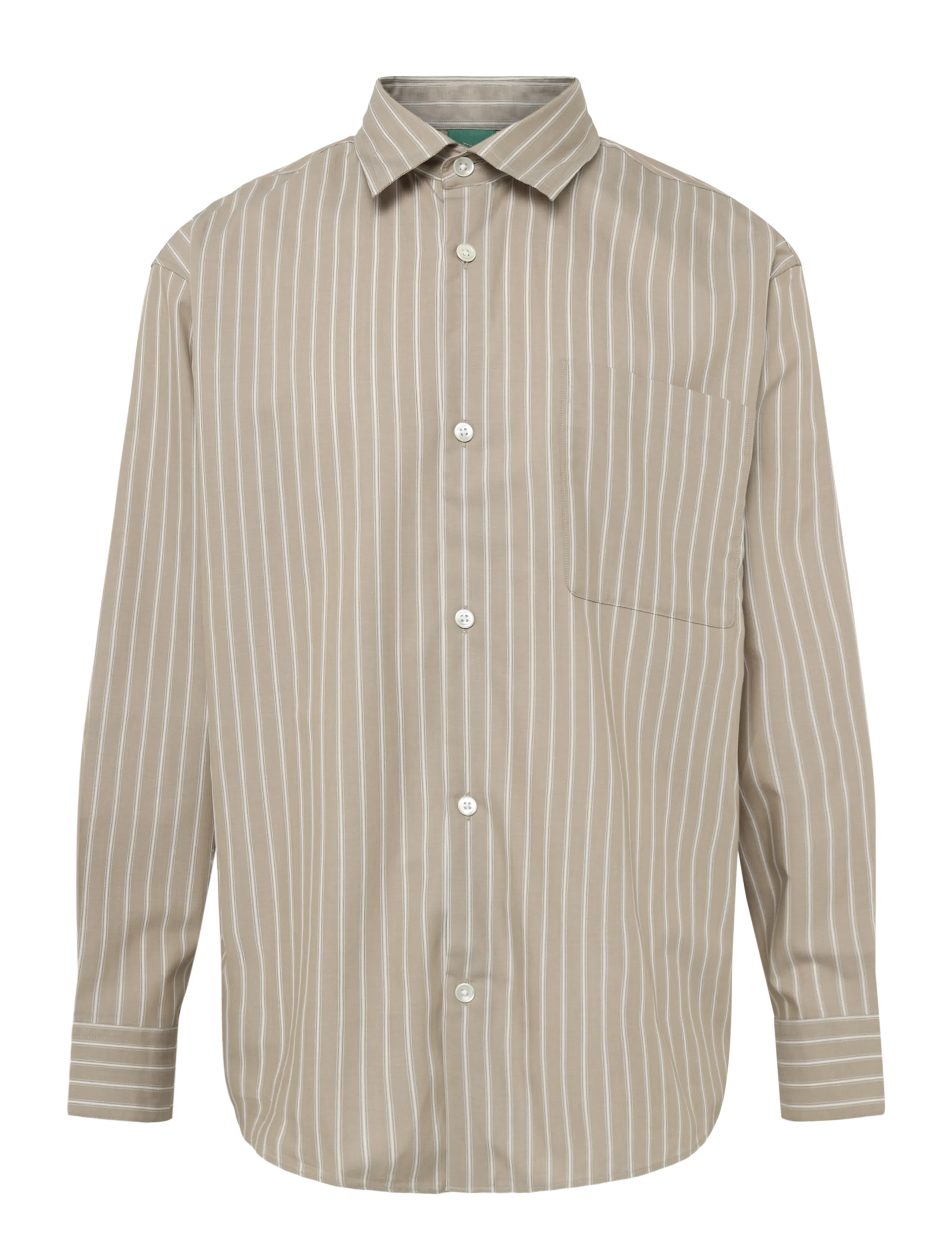 Annarr ANRVOLUND-POPLIN STRIPE MIX SHIRT LS - Annarr - WEATHERED TEAK / beige
