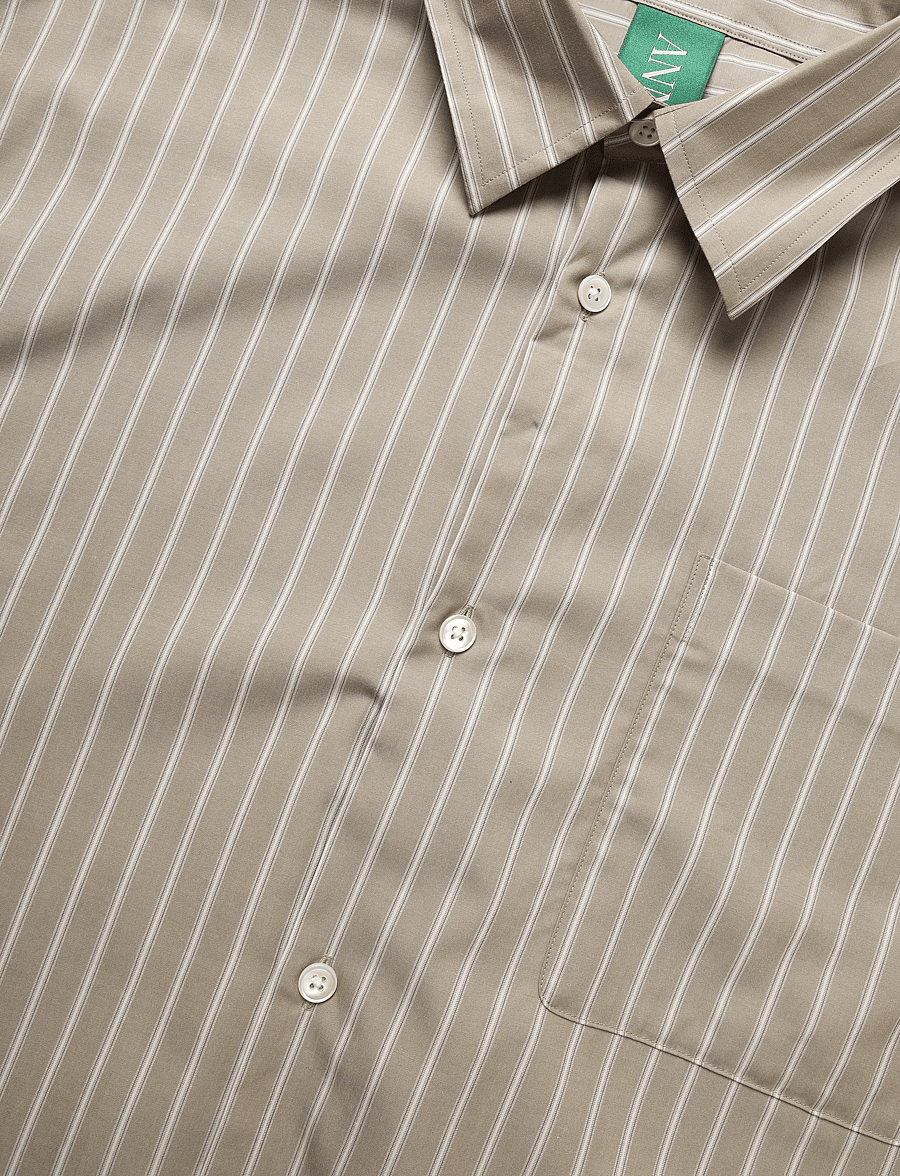 Annarr - ANRVOLUND-POPLIN STRIPE MIX SHIRT LS - weathered teak - 2