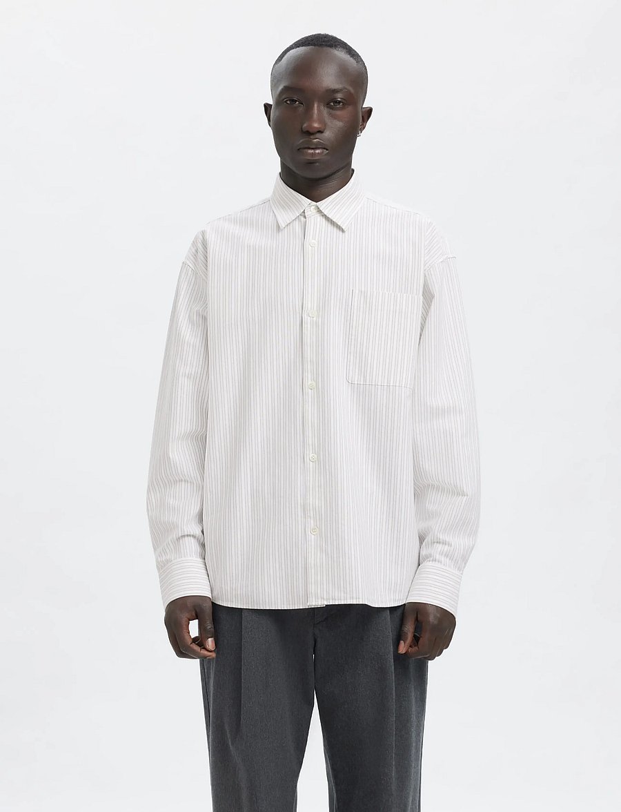 Annarr - ANRVOLUND OXFORD LS SHIRT - stribede skjorter - brilliant white - 0