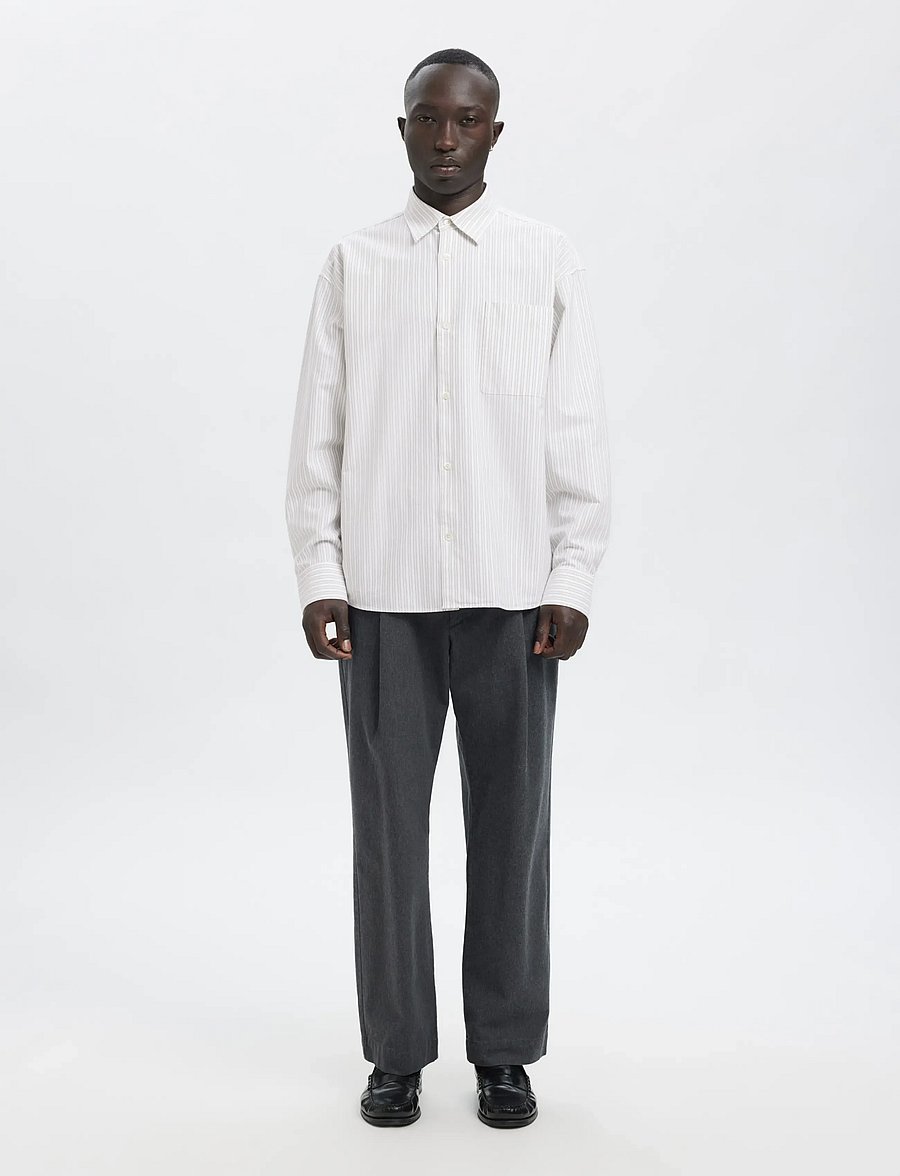 Annarr - ANRVOLUND OXFORD LS SHIRT - stribede skjorter - brilliant white - 4