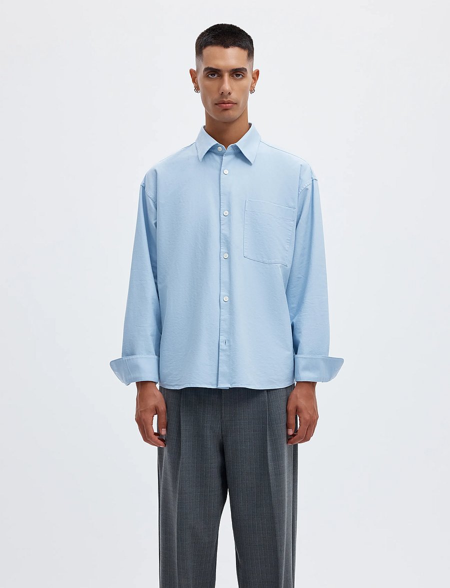 Annarr - ANRVOLUND OXFORD LS SHIRT - stribede skjorter - cashmere blue - 0