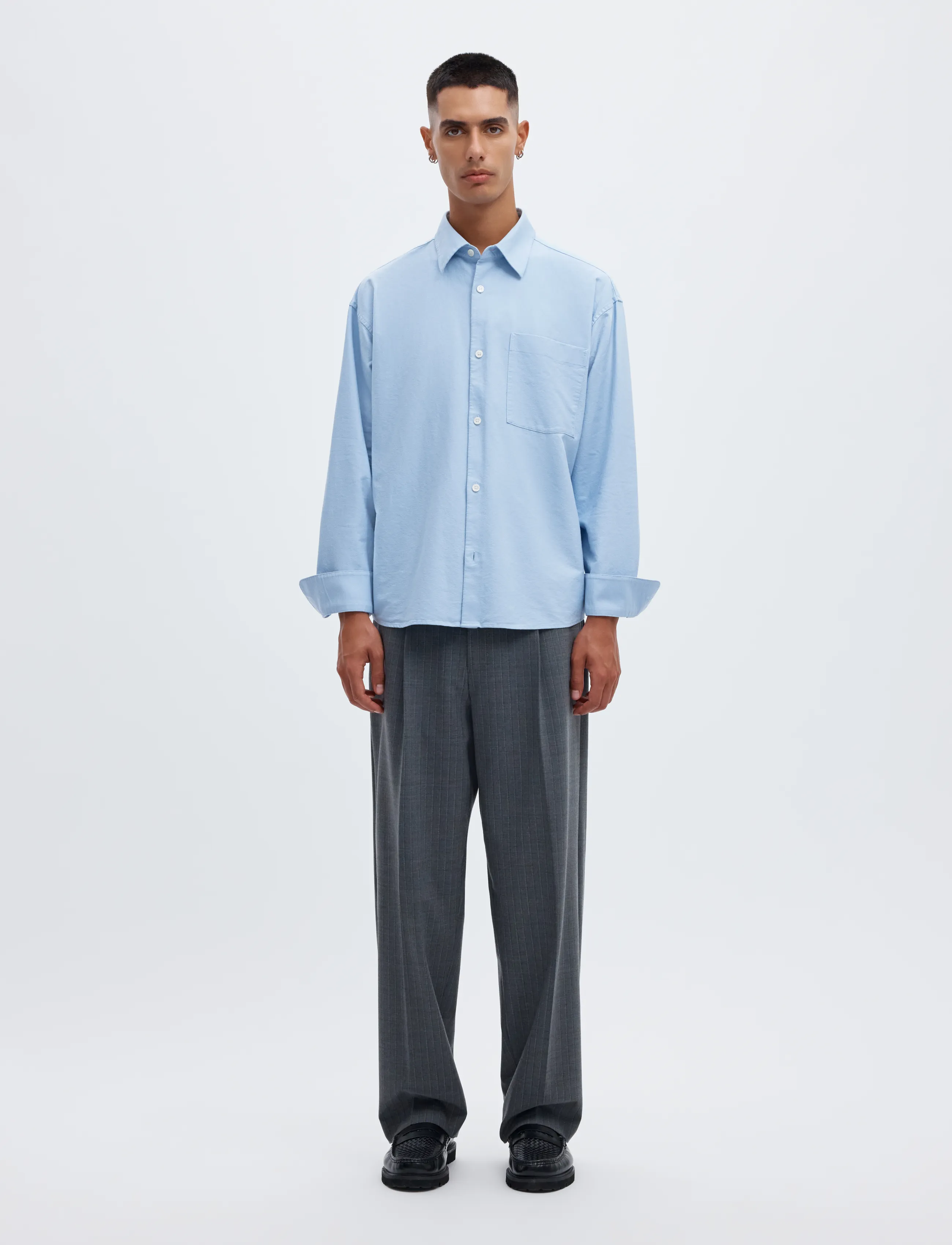 Annarr - ANRVOLUND OXFORD LS SHIRT - stribede skjorter - cashmere blue - 4