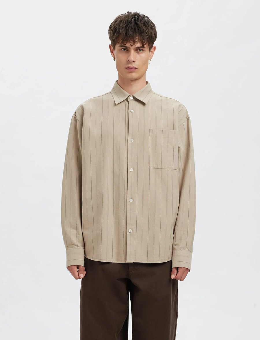 Annarr - ANRVOLUND OXFORD LS SHIRT - randiga skjortor - pure cashmere - 0