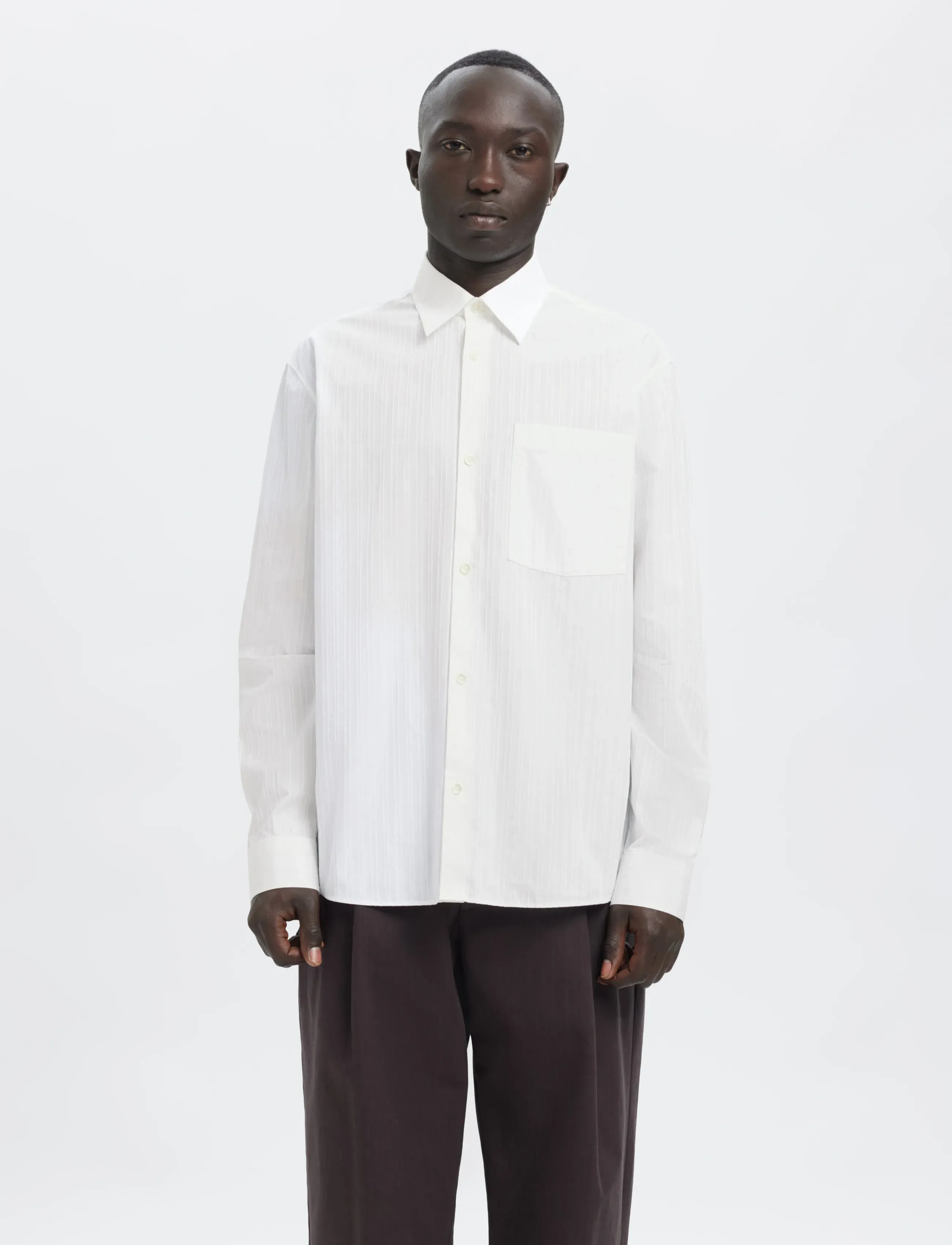 Annarr ANRASLUND DOBBY LS SHIRT - Streetstyle - BRILLIANT WHITE / white