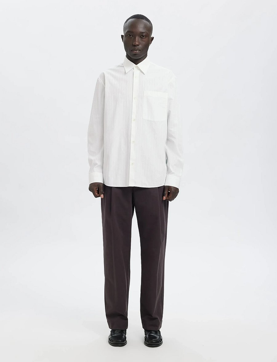 Annarr - ANRASLUND DOBBY LS SHIRT - randiga skjortor - brilliant white - 4