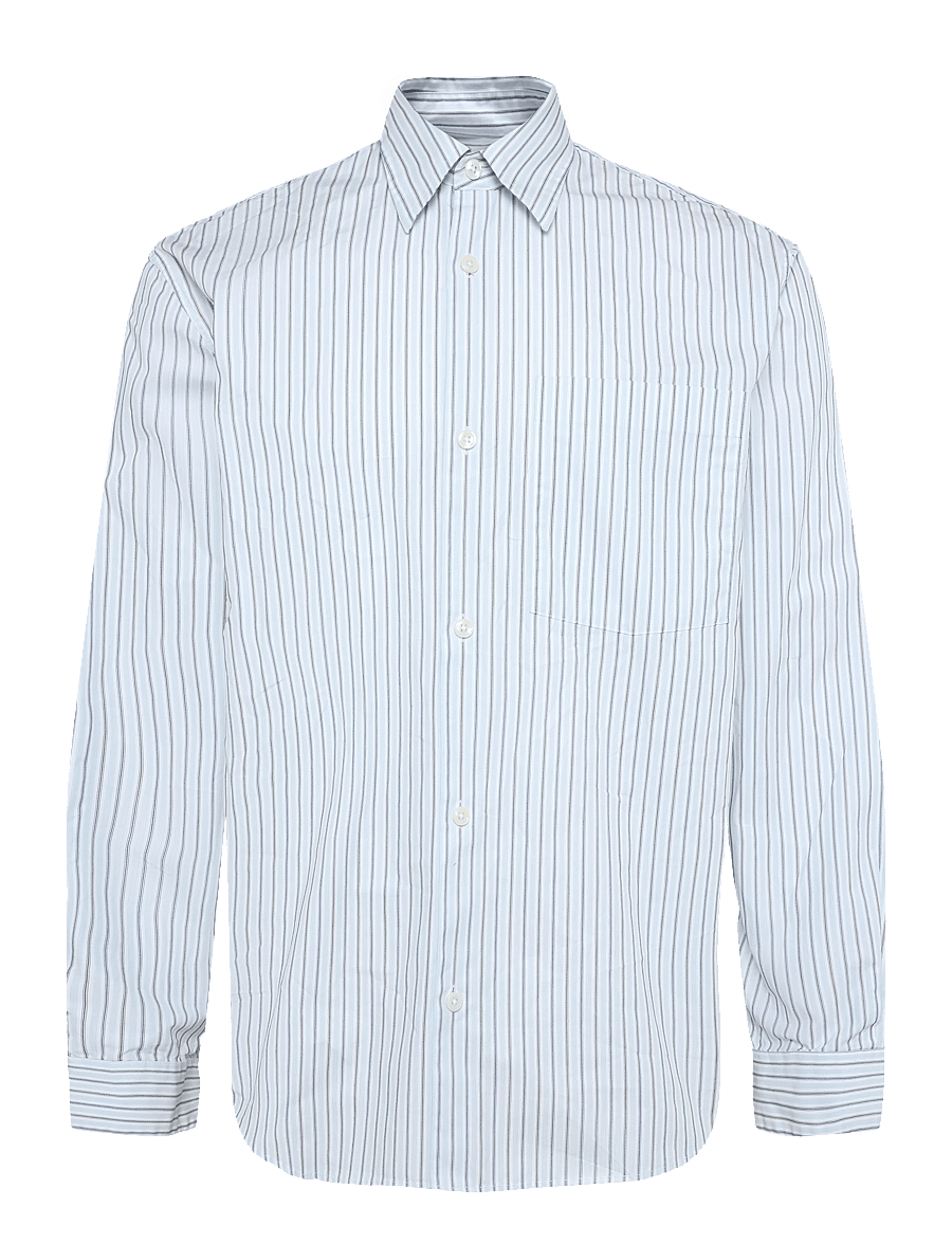 Annarr - ANRASLUND DOBBY LS SHIRT - randiga skjortor - light blue - 1