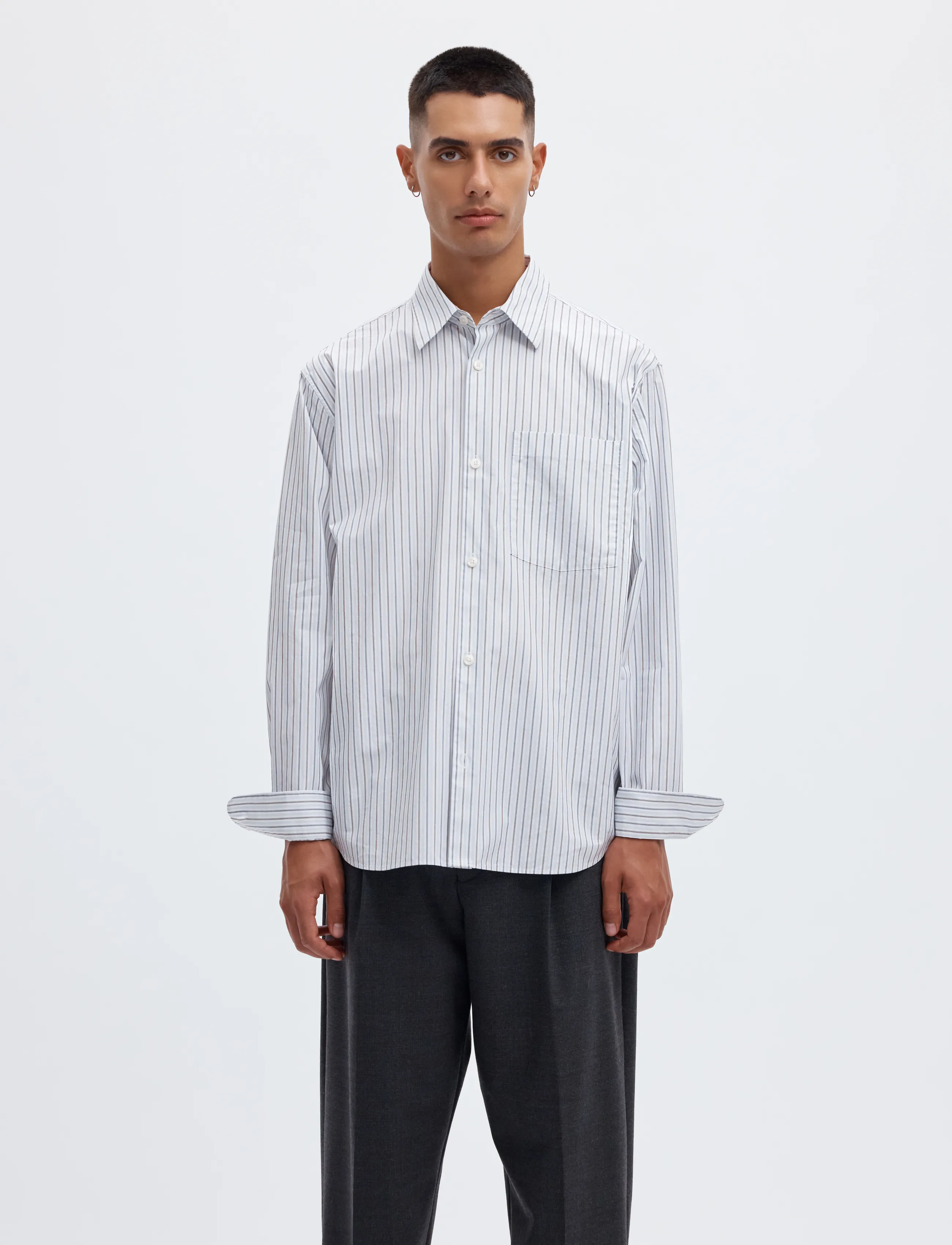Annarr ANRASLUND DOBBY LS SHIRT - Randiga skjortor - LIGHT BLUE / blue
