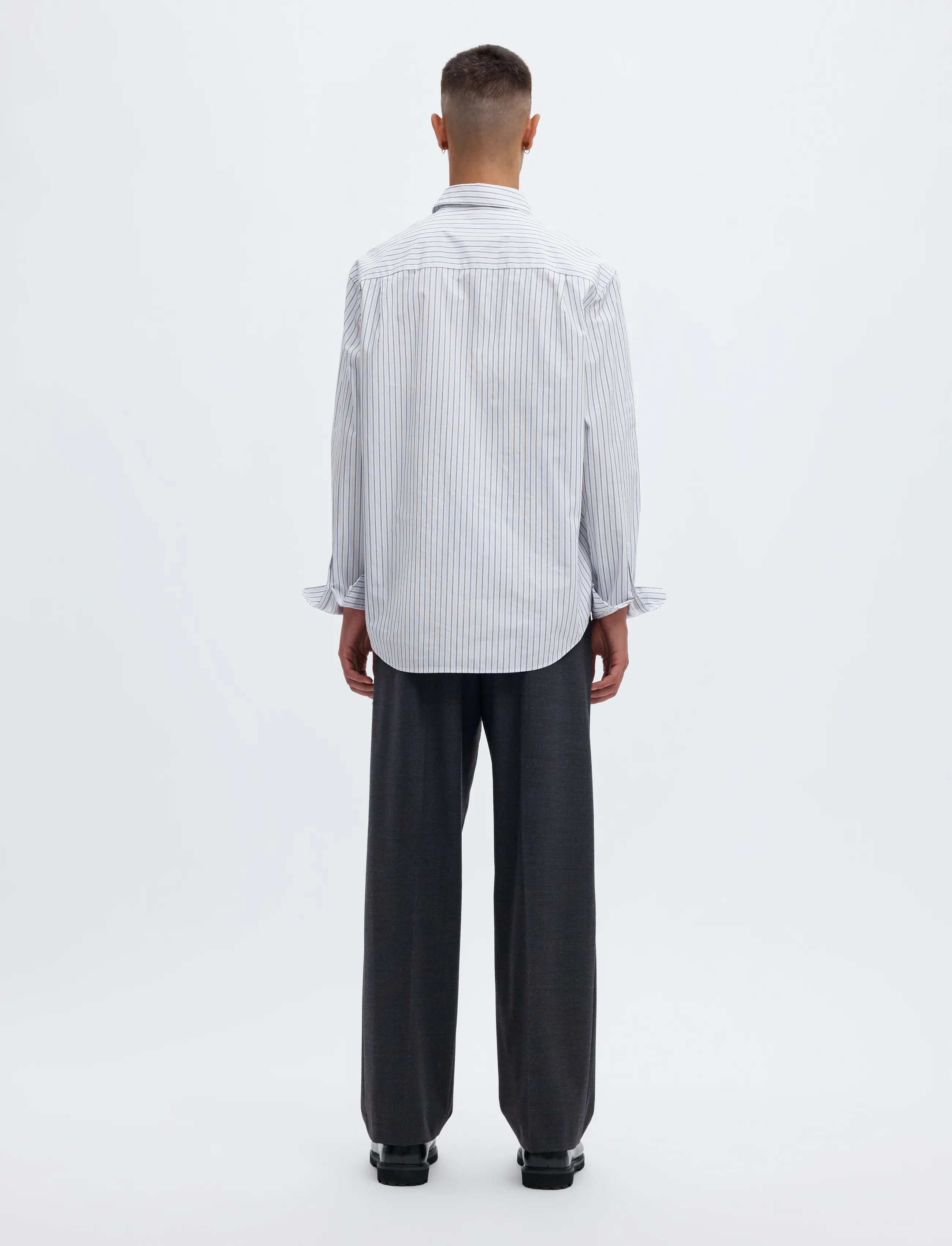 Annarr - ANRASLUND DOBBY LS SHIRT - randiga skjortor - light blue - 3