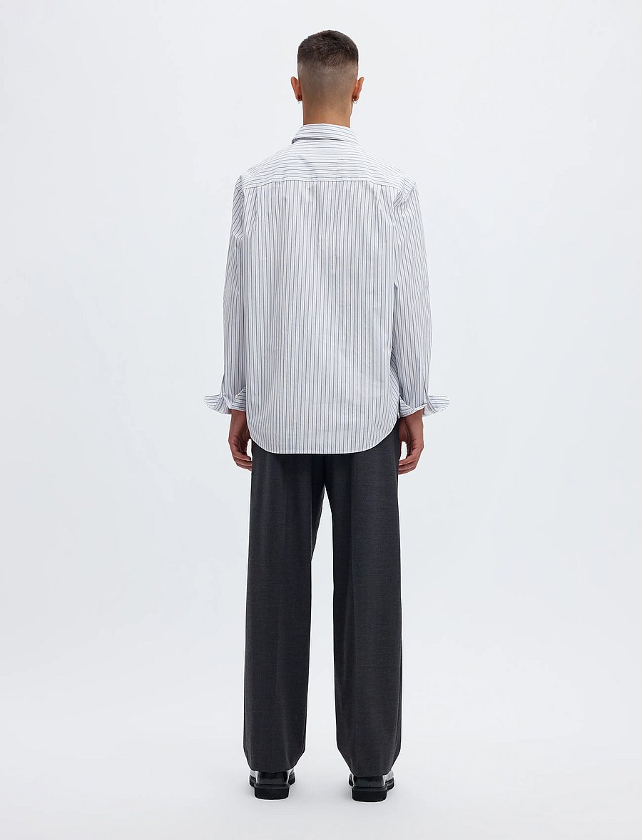 Annarr - ANRASLUND DOBBY LS SHIRT - randiga skjortor - light blue - 3