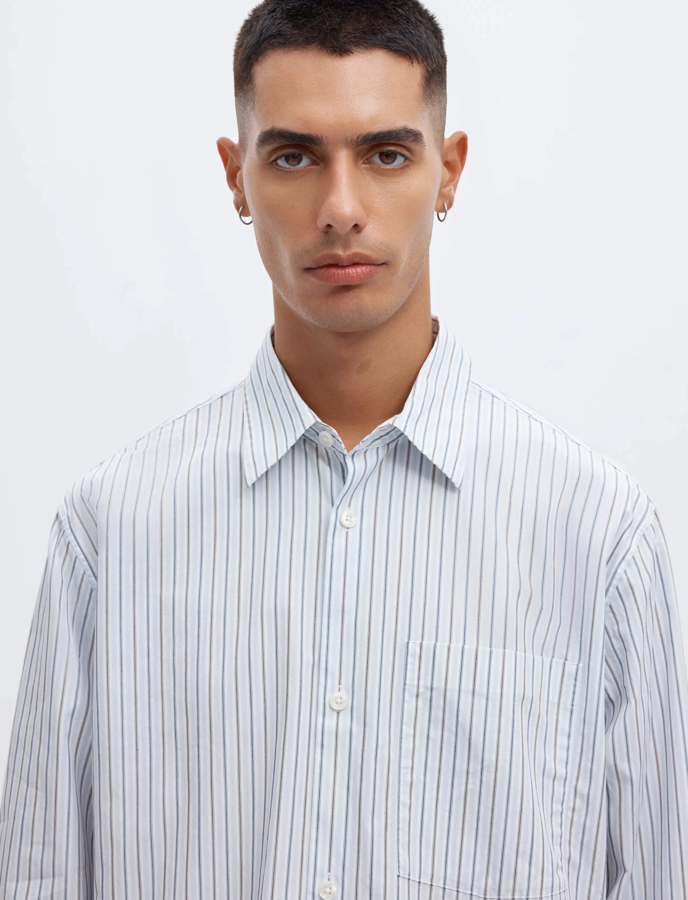 Annarr - ANRASLUND DOBBY LS SHIRT - randiga skjortor - light blue - 5