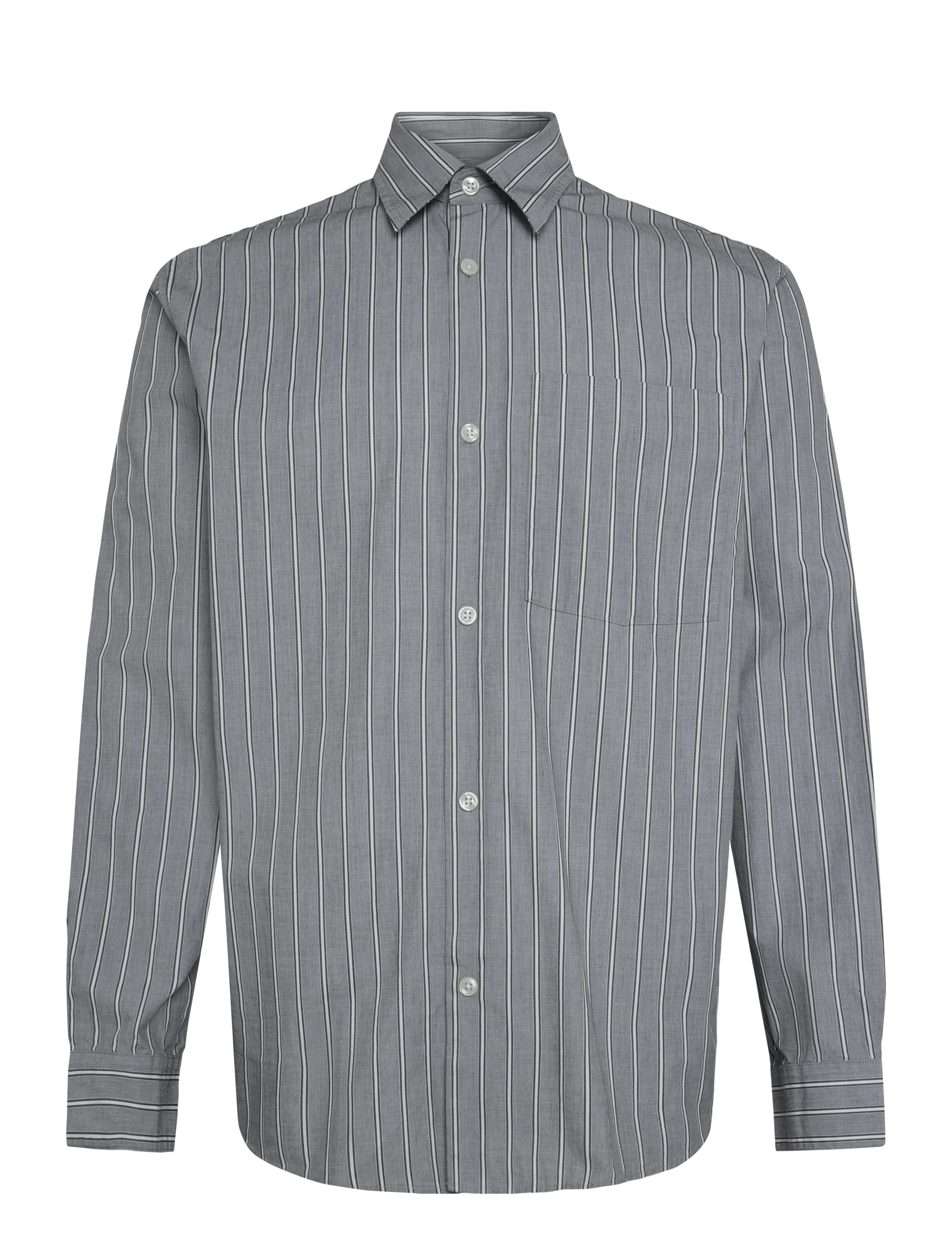 Annarr - ANRASLUND DOBBY LS SHIRT - gestreifte hemden - ultimate grey - 1