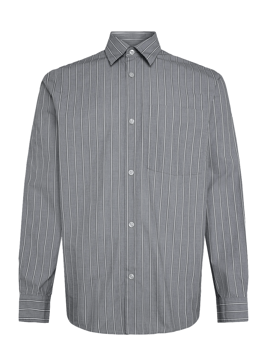 Annarr - ANRASLUND DOBBY LS SHIRT - gestreifte hemden - ultimate grey - 1