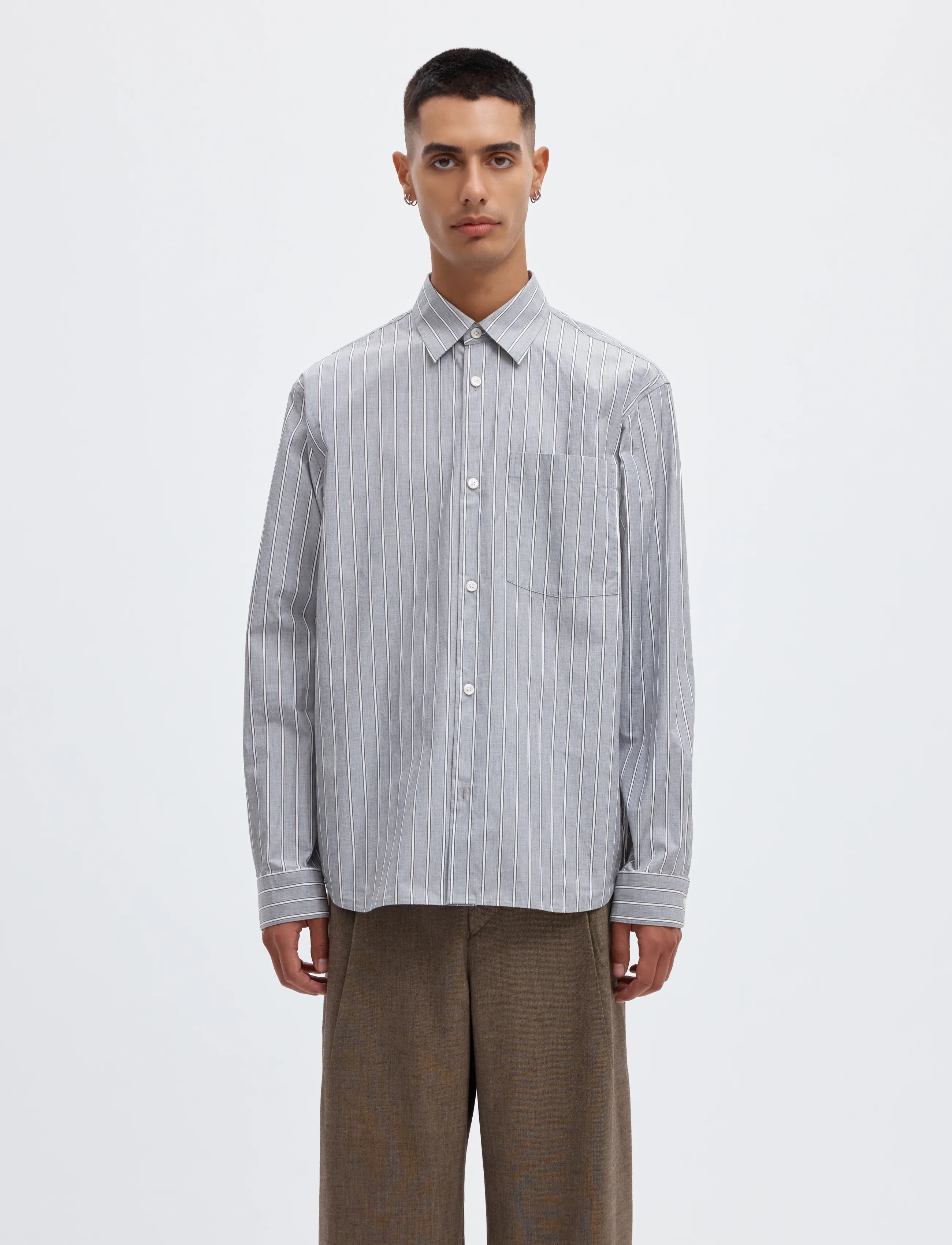 Annarr ANRASLUND DOBBY LS SHIRT - Designers - ULTIMATE GREY / grey