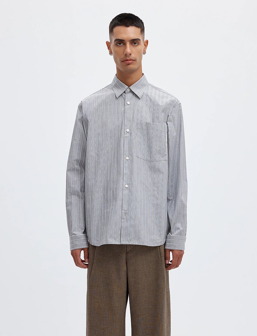 Annarr - ANRASLUND DOBBY LS SHIRT - gestreifte hemden - ultimate grey - 0