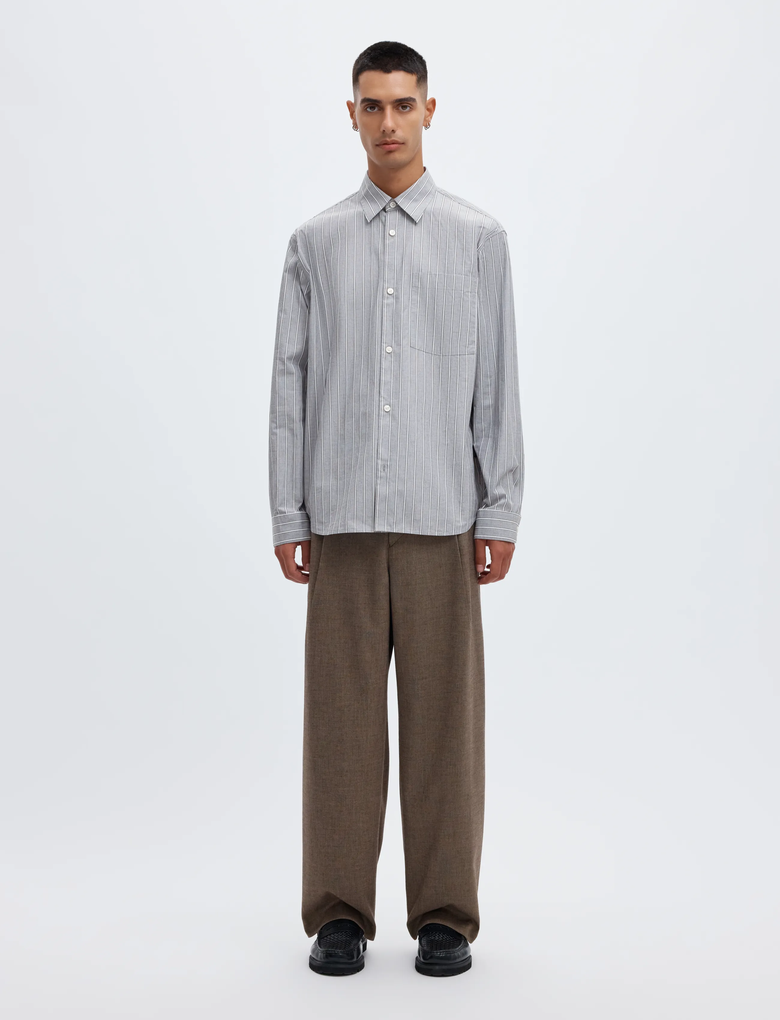 Annarr - ANRASLUND DOBBY LS SHIRT - gestreifte hemden - ultimate grey - 4