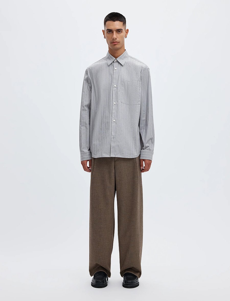 Annarr - ANRASLUND DOBBY LS SHIRT - gestreifte hemden - ultimate grey - 4