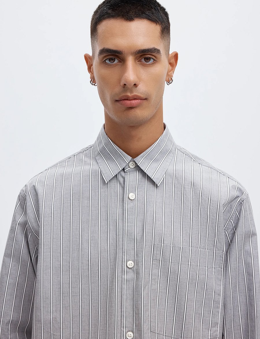Annarr - ANRASLUND DOBBY LS SHIRT - gestreifte hemden - ultimate grey - 5