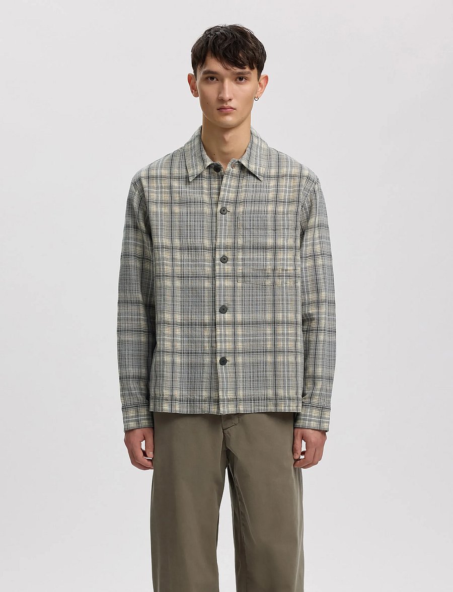 Annarr - ANRVERN FLANNEL OVERSHIRT - chiseled stone - 0