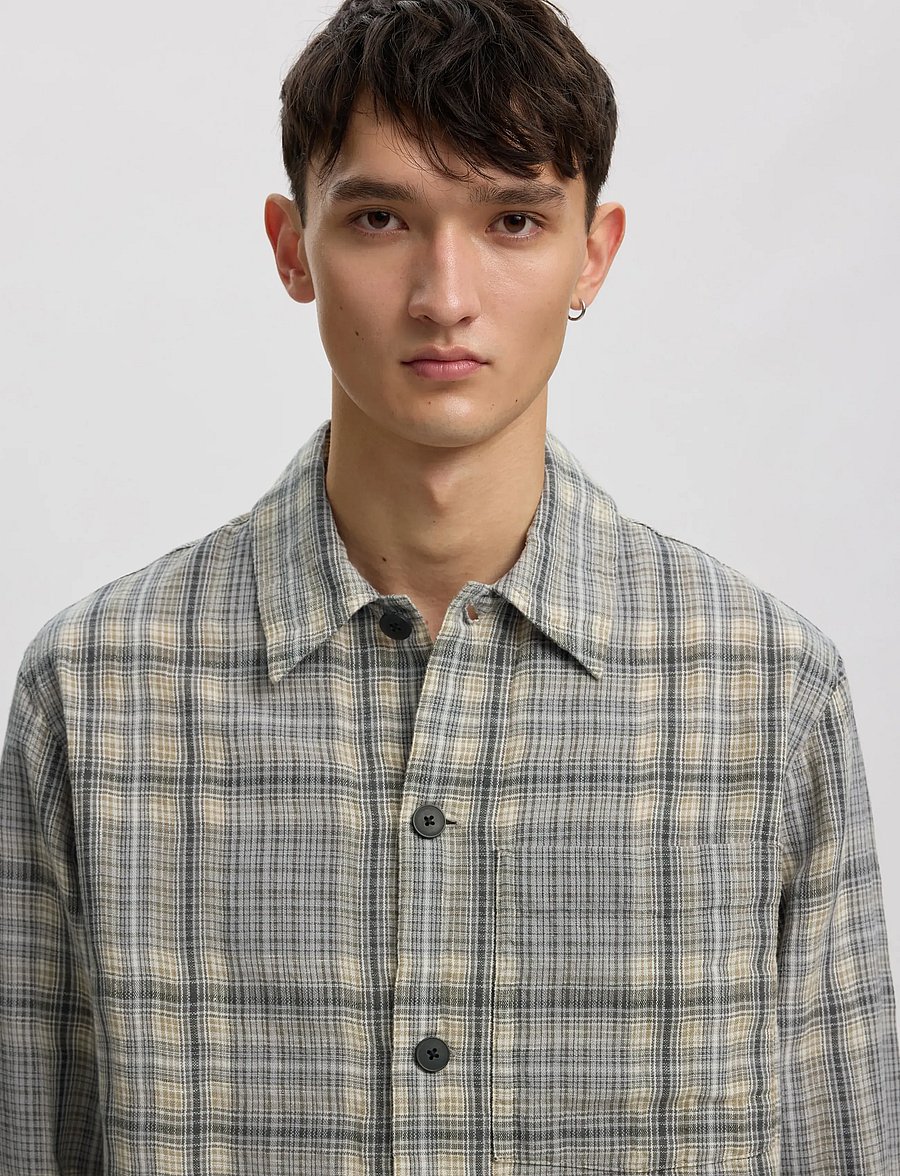 Annarr - ANRVERN FLANNEL OVERSHIRT - chiseled stone - 5