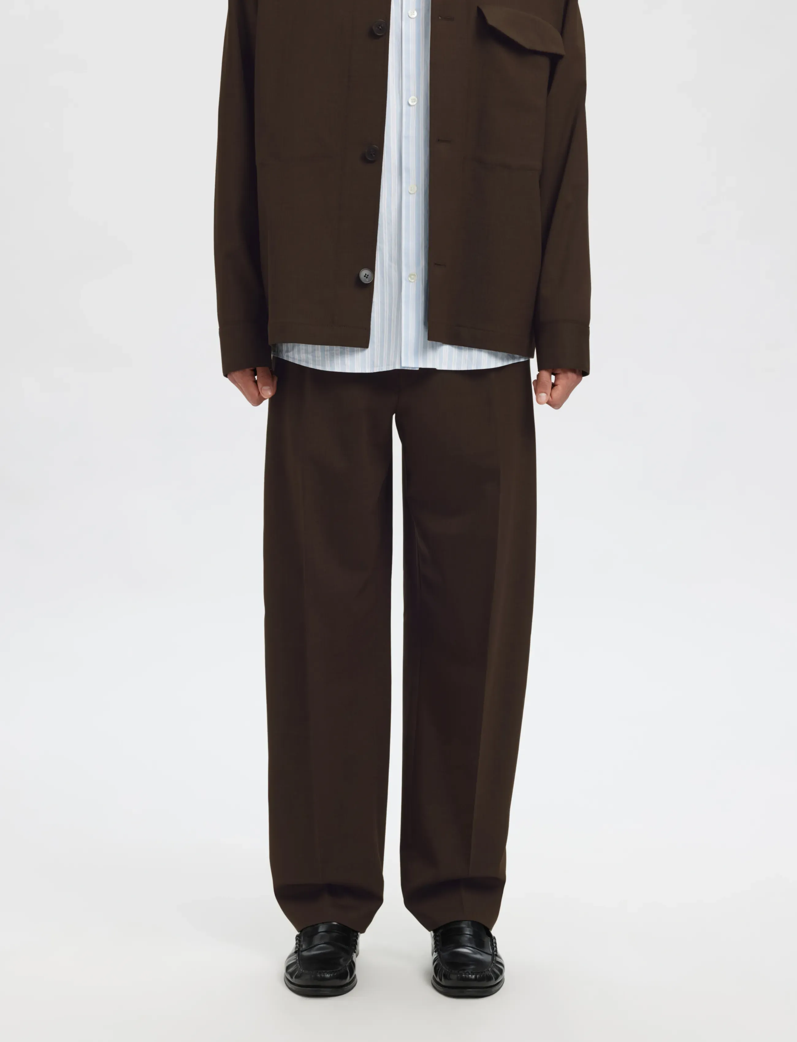 Annarr ANRFELL 253 LANO TROUSER - Habitbukser - DARK BROWN MELANGE / brown