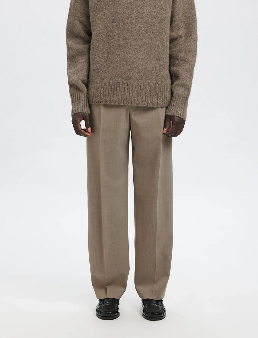 Annarr - ANRFELL 253 BRUSHED TROUSER - habitbukser - dark sand melange - 0