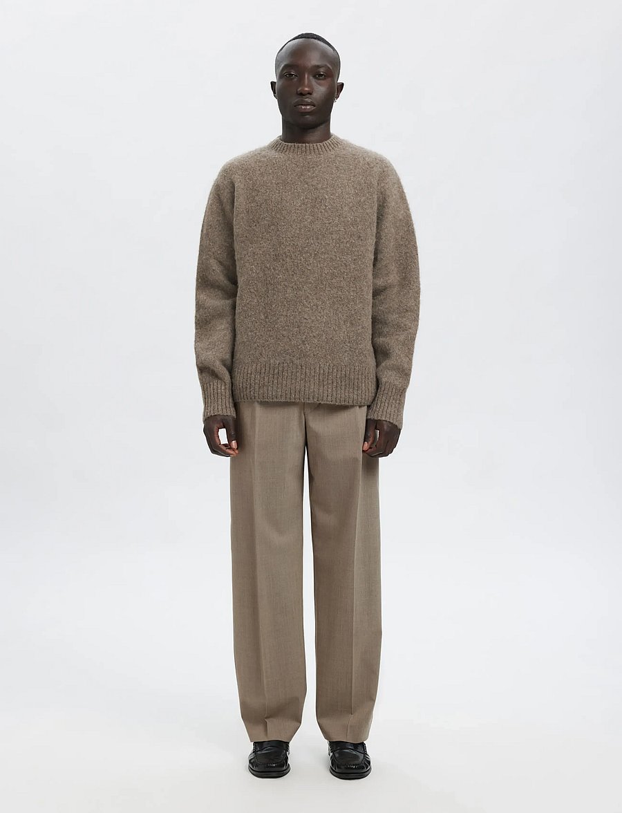 Annarr - ANRFELL 253 BRUSHED TROUSER - habitbukser - dark sand melange - 4