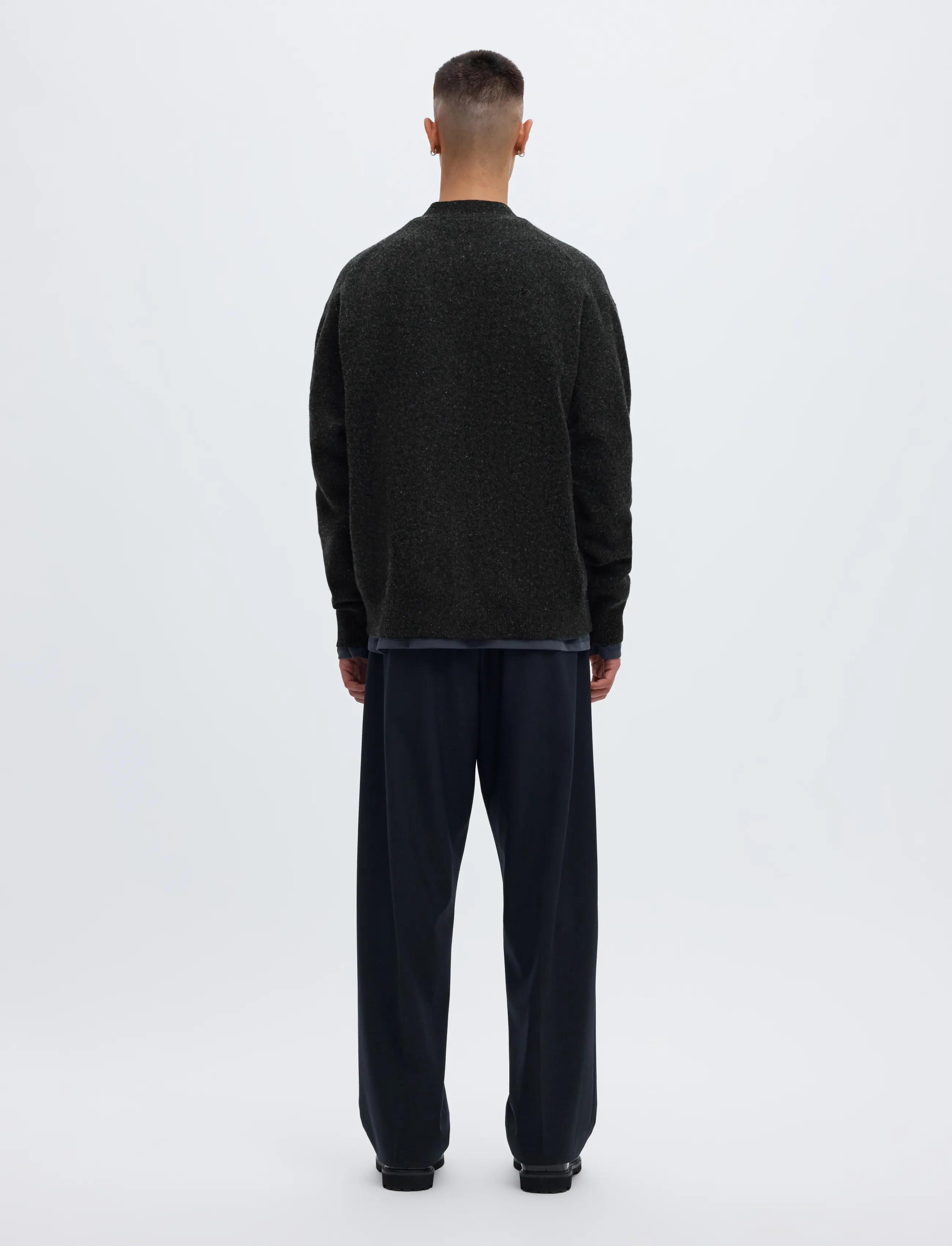Annarr - ANRROLF LS KNIT WOOL CARDIGAN - charcoal art - 3