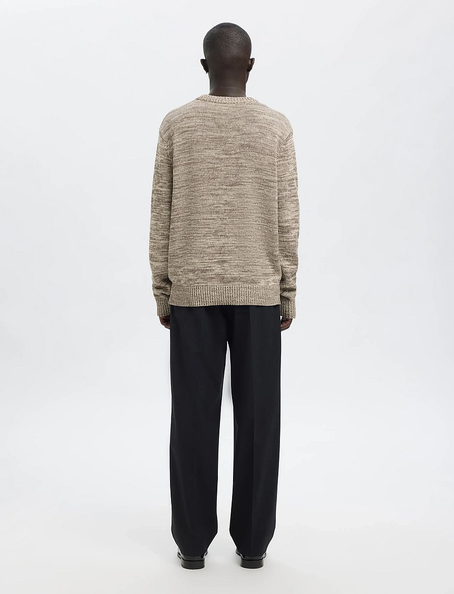 Annarr - ANRJOHAN LS KNIT COTTON STRIPE CREW NECK - rundhalsad - oatmeal - 3